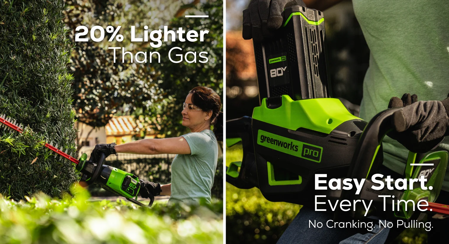 RENEWED 80V 26 Cordless Battery Hedge Trimmer(1.1 cut, 3200 SPM) w/ 2.0Ah Battery & Charger