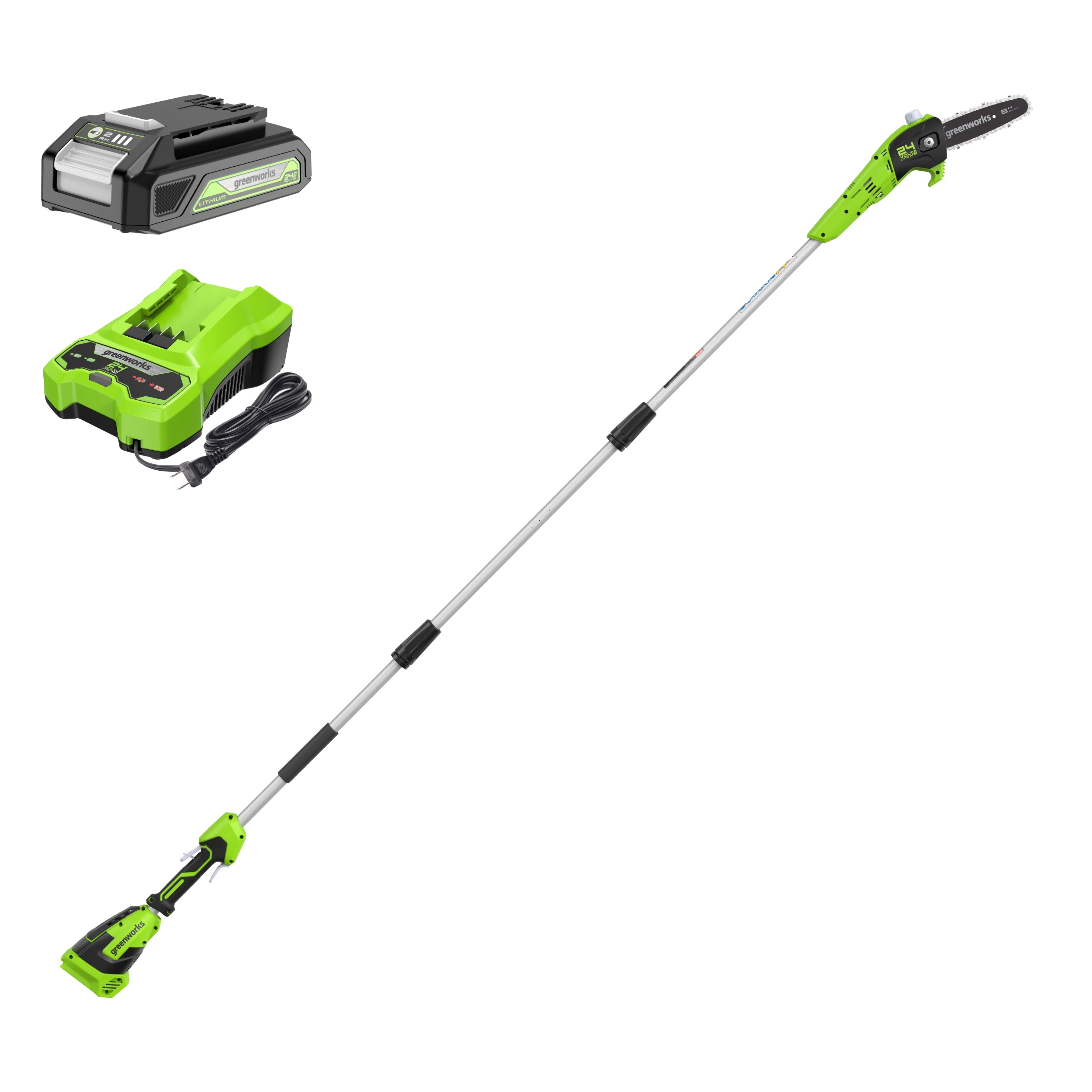 24V 8 Cordless Battery Pole Saw w/ 2.0 Ah Battery & Charger