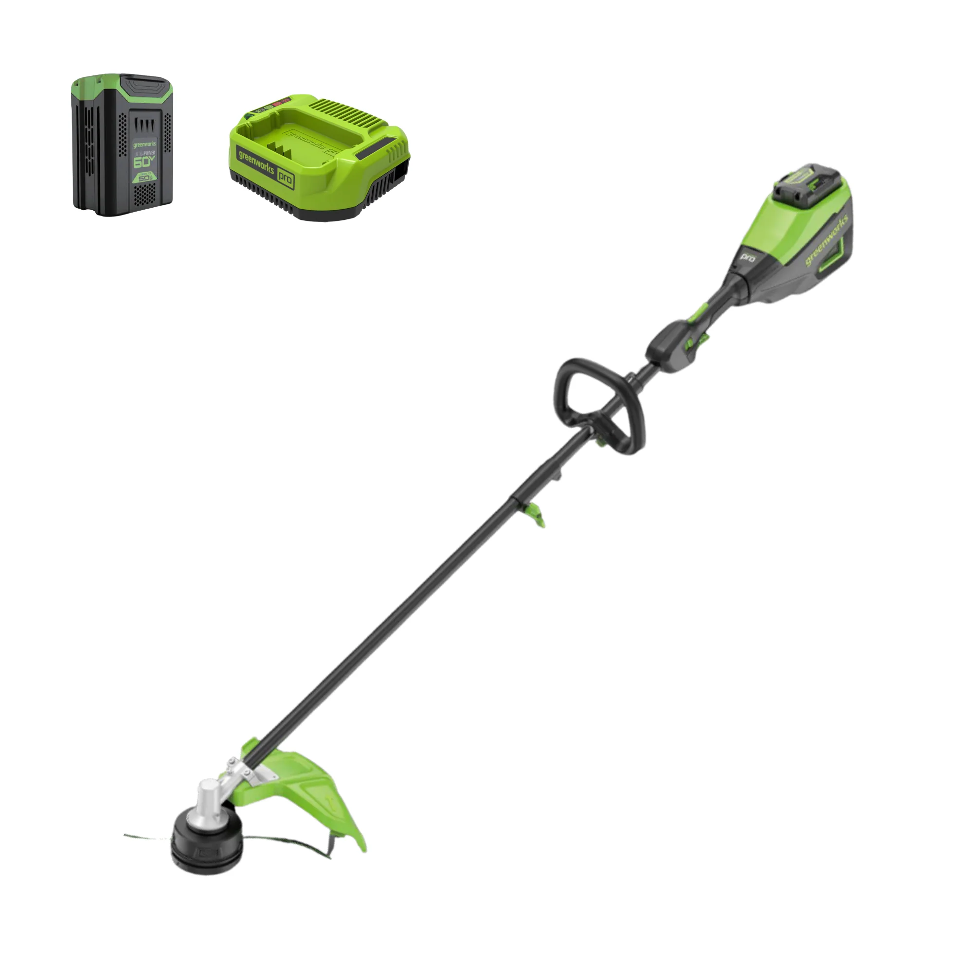 60V 17 Cordless Battery Brushless Attachment Capable String Trimmer w/ 4.0Ah Battery & Charger