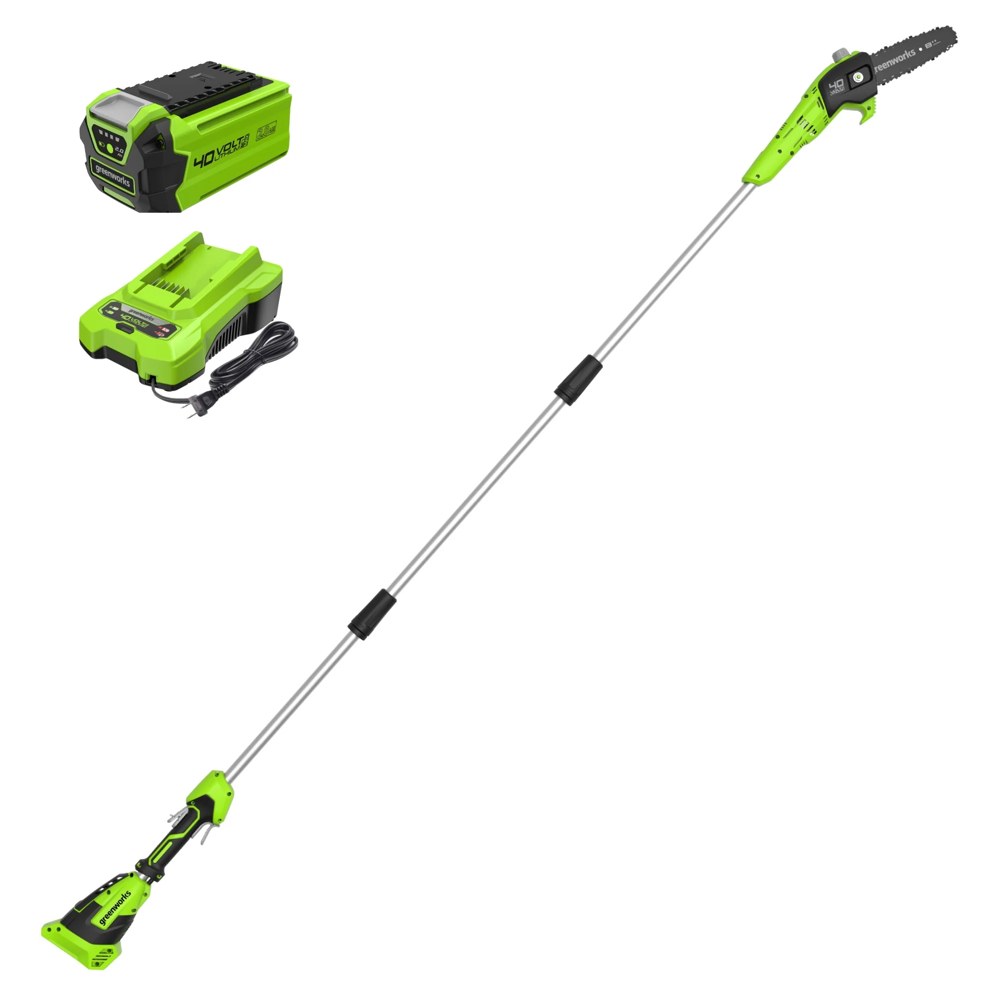 40V 8 Cordless Battery Pole Saw w/ 2.0 Ah Battery & Charger