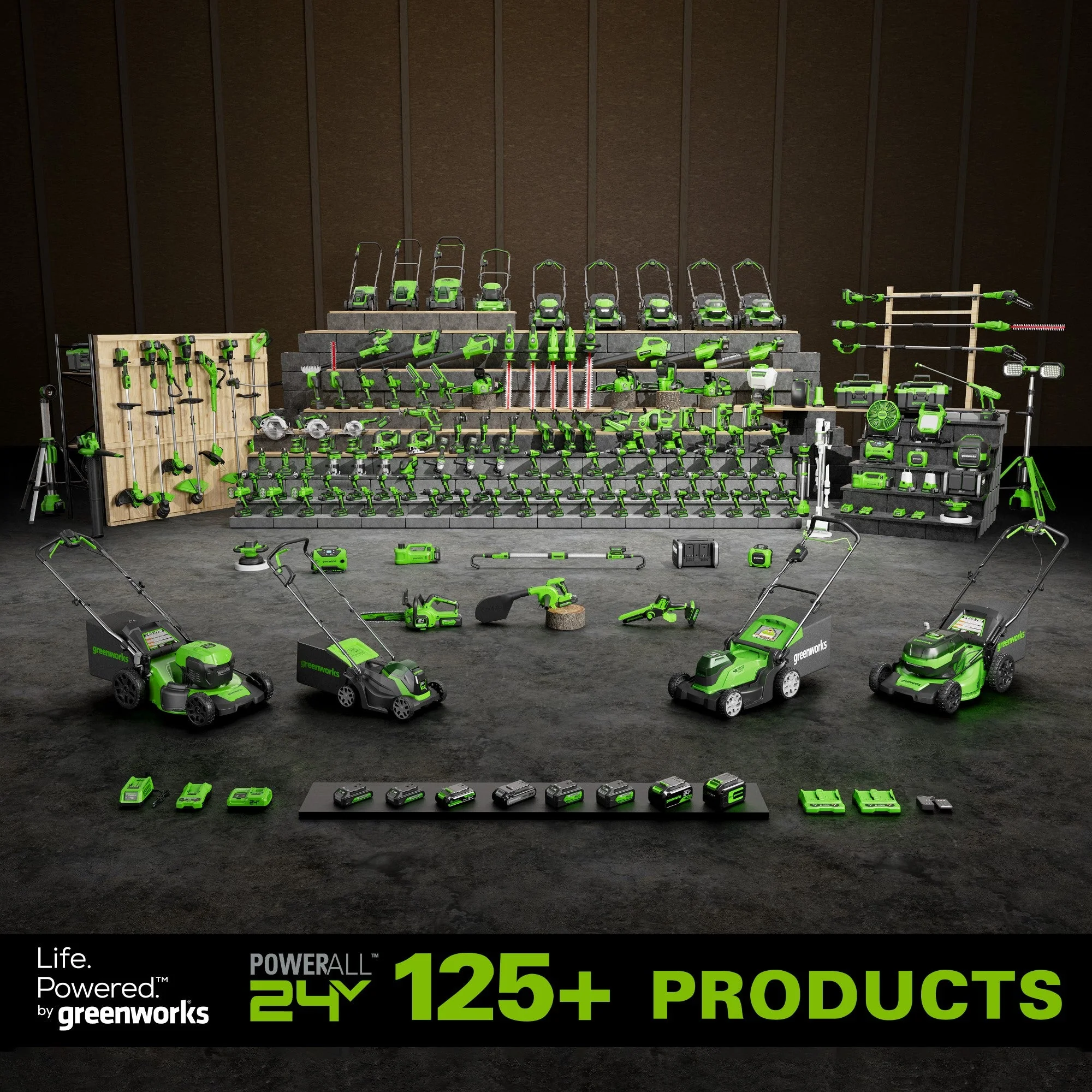 48V (2x24V) 16 Cordless Battery Chainsaw w/ Two (2) 4.0Ah USB Batteries & Dual Port Charger