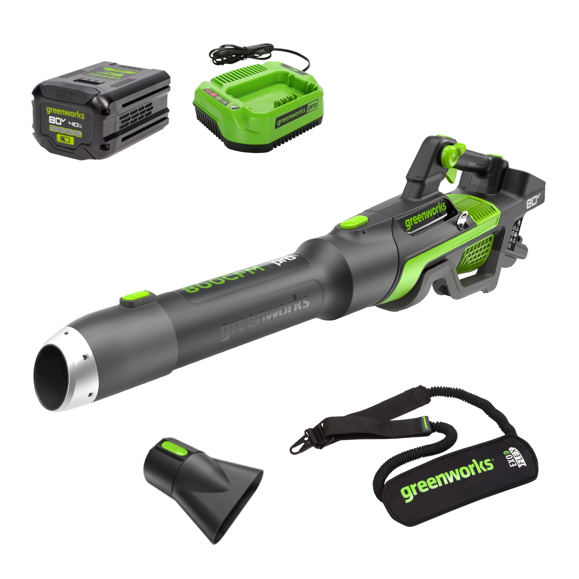 80V 800CFM Cordless Battery Leaf Blower w/ 4Ah Battery & Charger