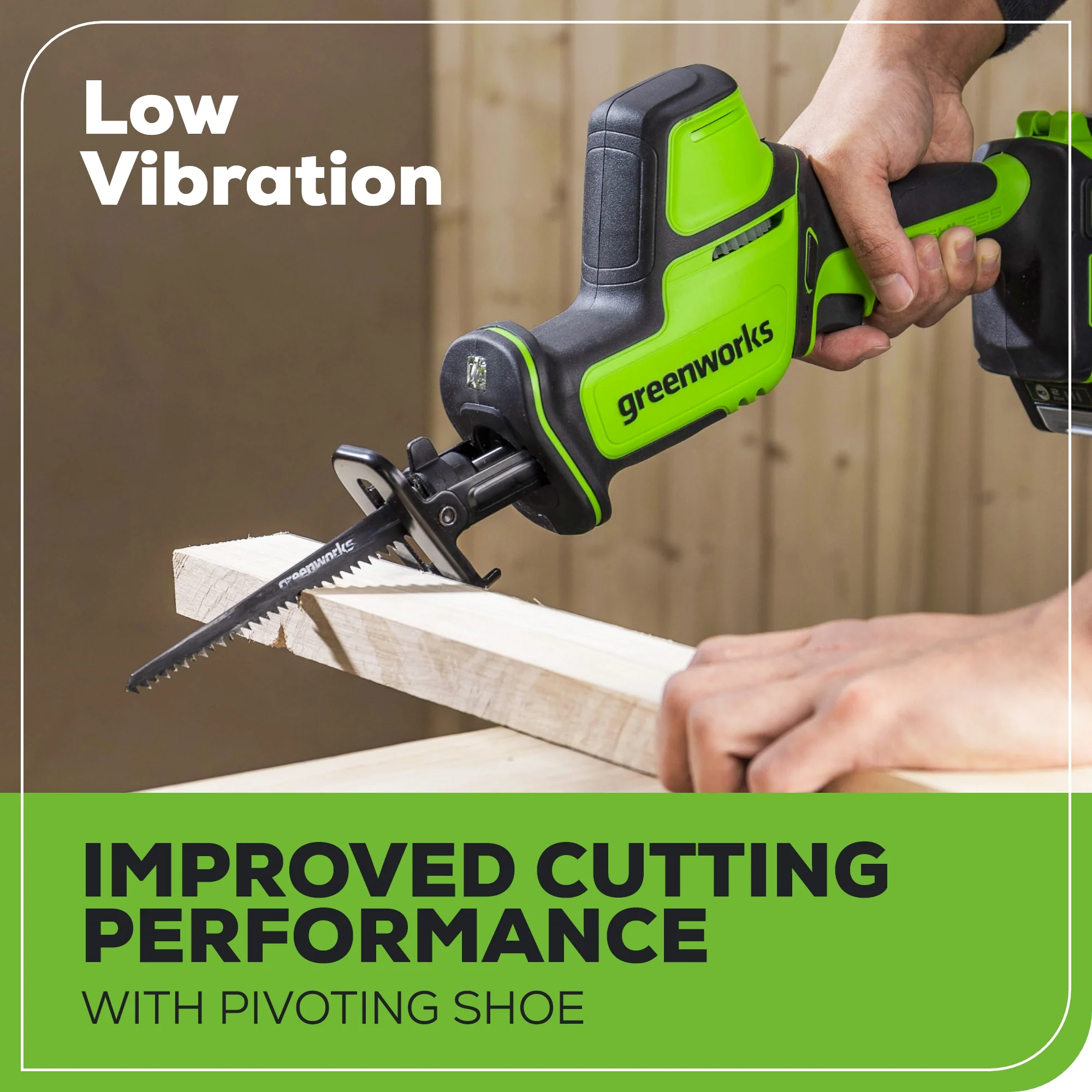 24V 1 One-Handed Compact Reciprocating Saw w/ 2.0Ah Battery & Charger
