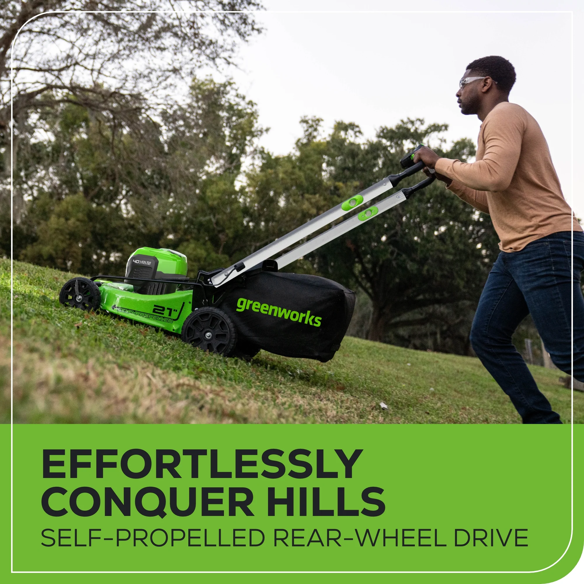 40V 21 Cordless Battery Self-Propelled Lawn Mower w/ 5.0Ah USB Batteries & Charger