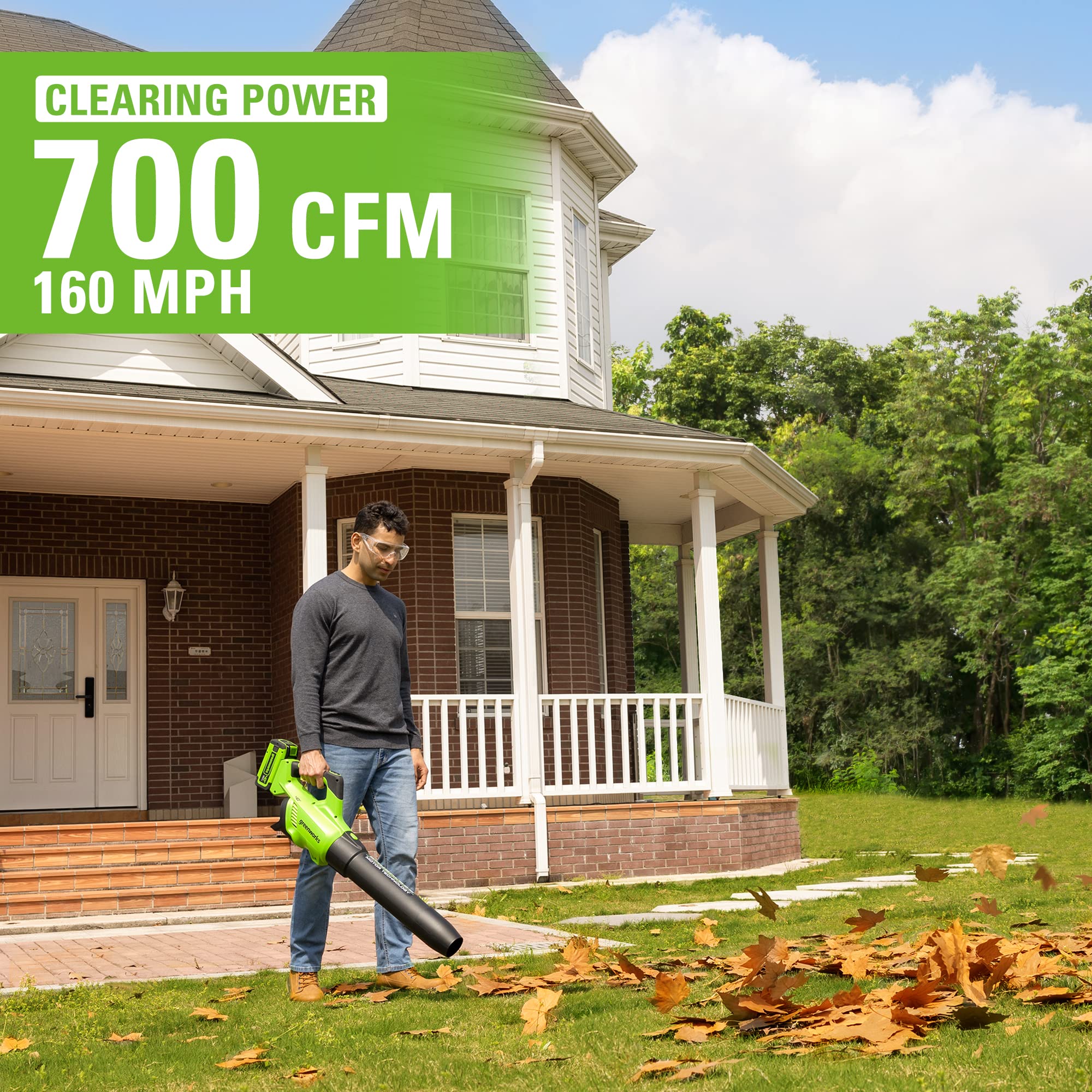 40V Gen 2.5 700 CFM Cordless Battery Brushless Leaf Blower w/ 8.0Ah Battery & Charger