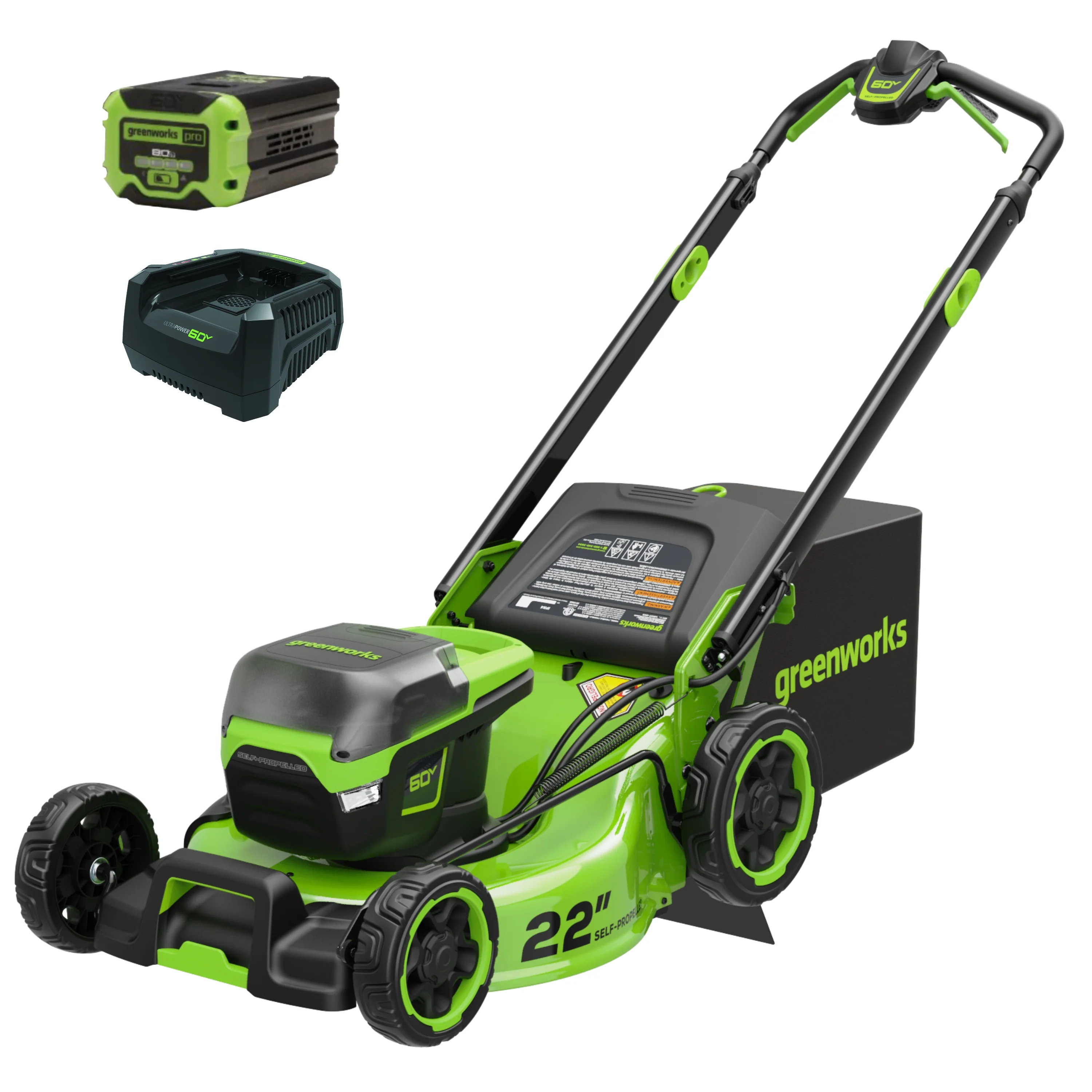 60V 22 Cordless Battery Self-Propelled Lawn Mower w/ 8.0Ah Battery & 6A Charger