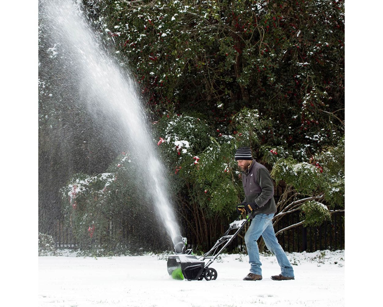 80V 20 Cordless Battery Single-Stage Snow Blower w/ 2.0Ah Battery & Charger