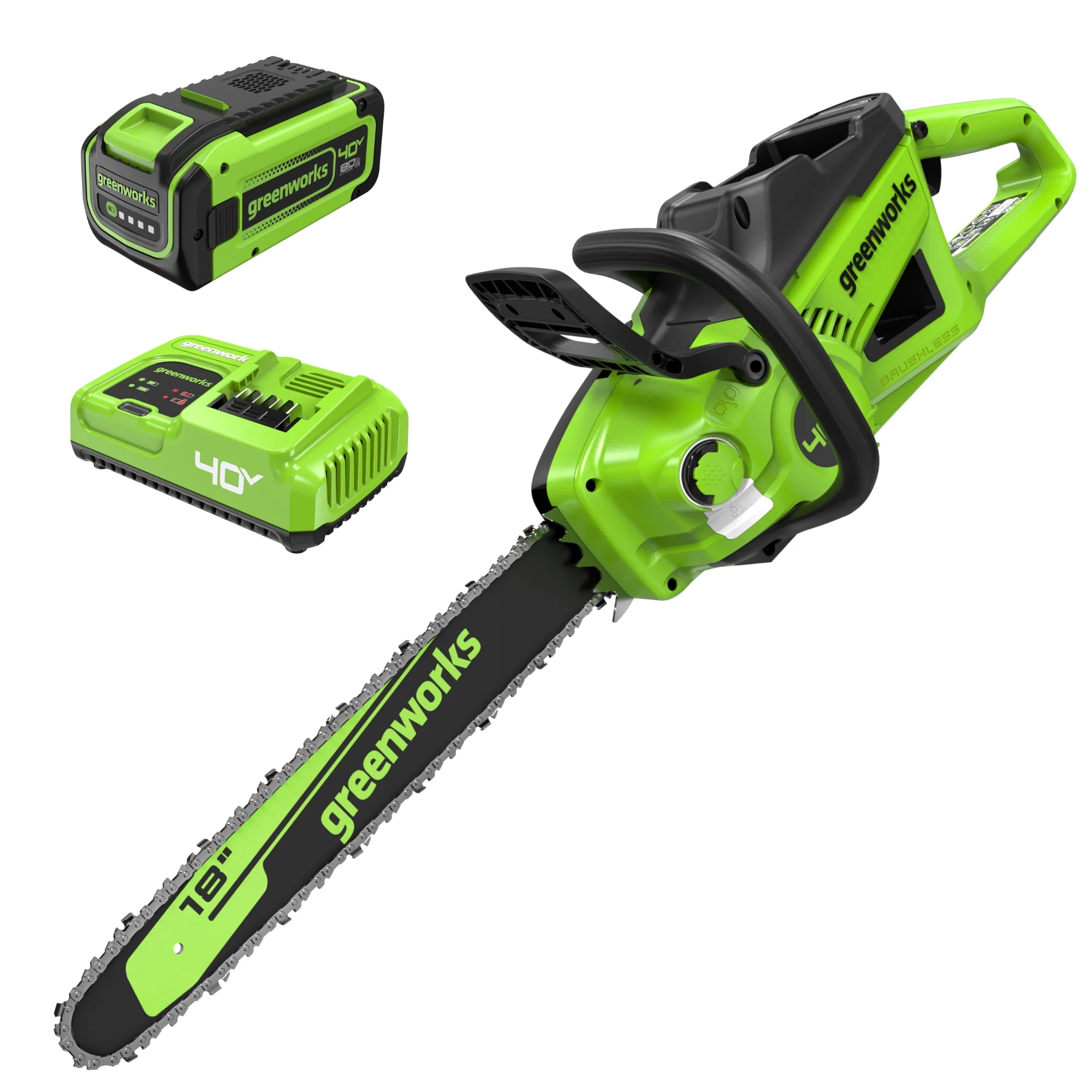 40V 18 Cordless Battery 2.0kW Chainsaw w/ 8.0Ah Battery and Charger