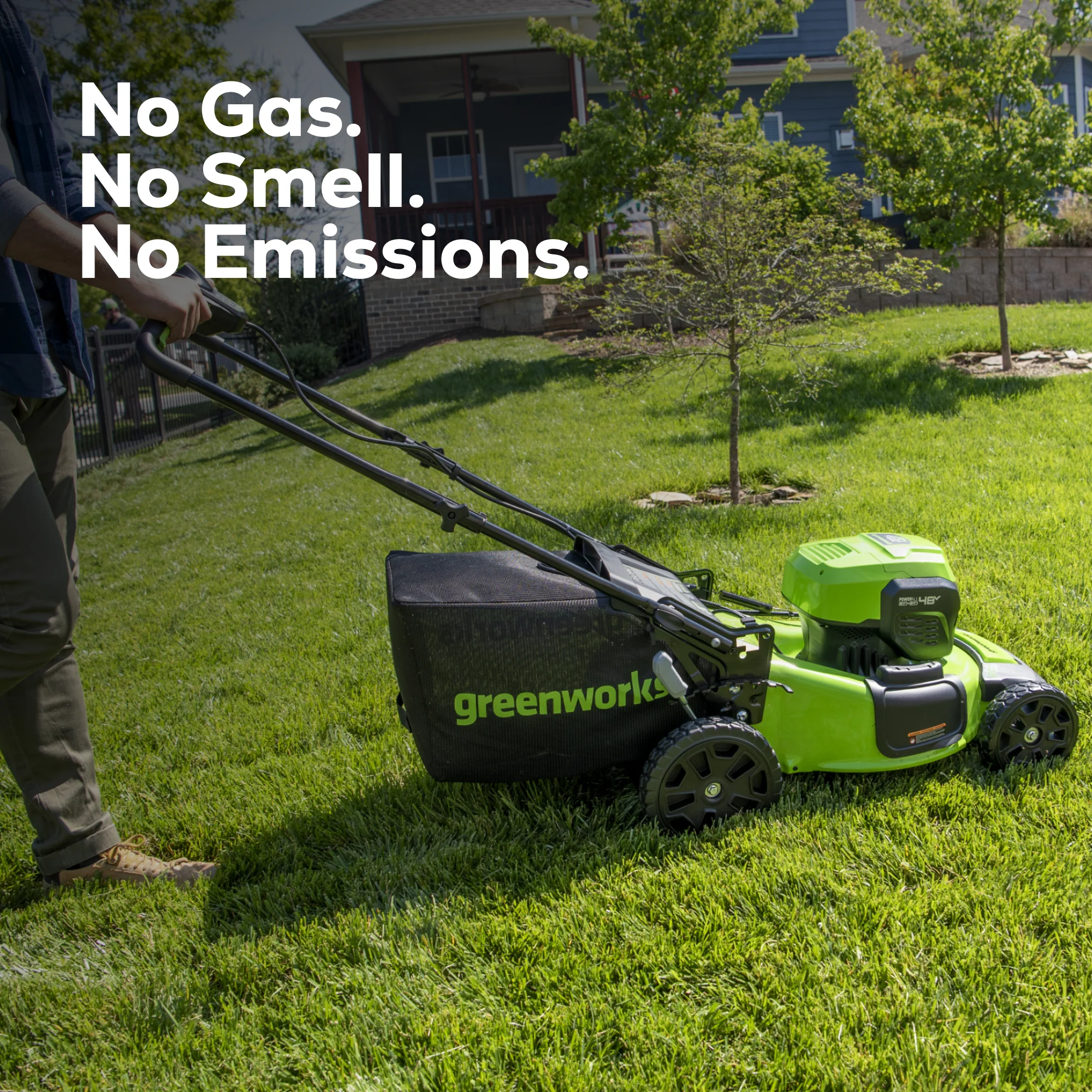 48V (2x24V) 20 Cordless Battery Push Mower w/ Two (2) 4.0Ah USB Batteries & Dual Port Rapid Charger