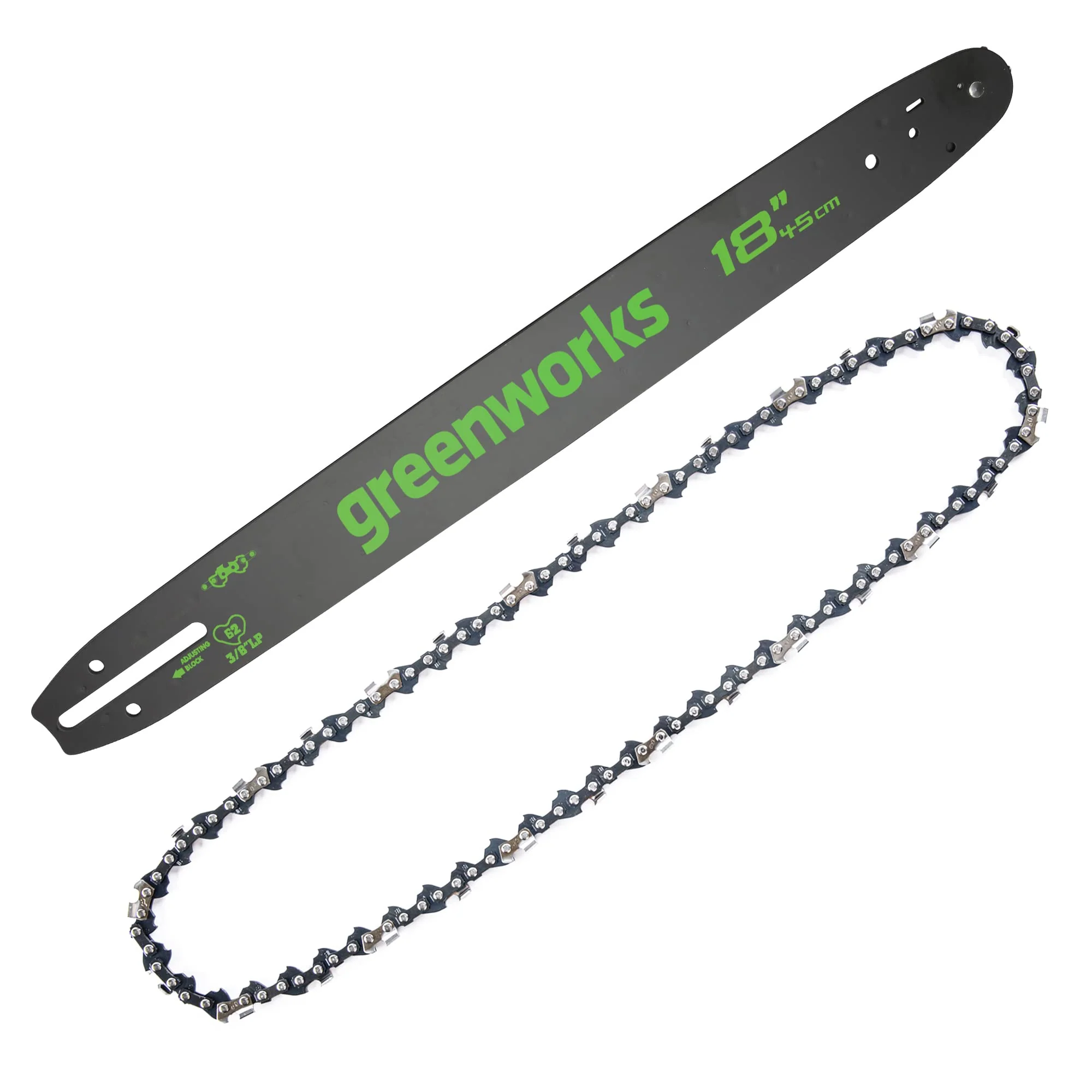 18 Replacement Chainsaw Bar & Chain Combo w/ 3/8 Pitch, .050 Chain Gauge & 62 DL