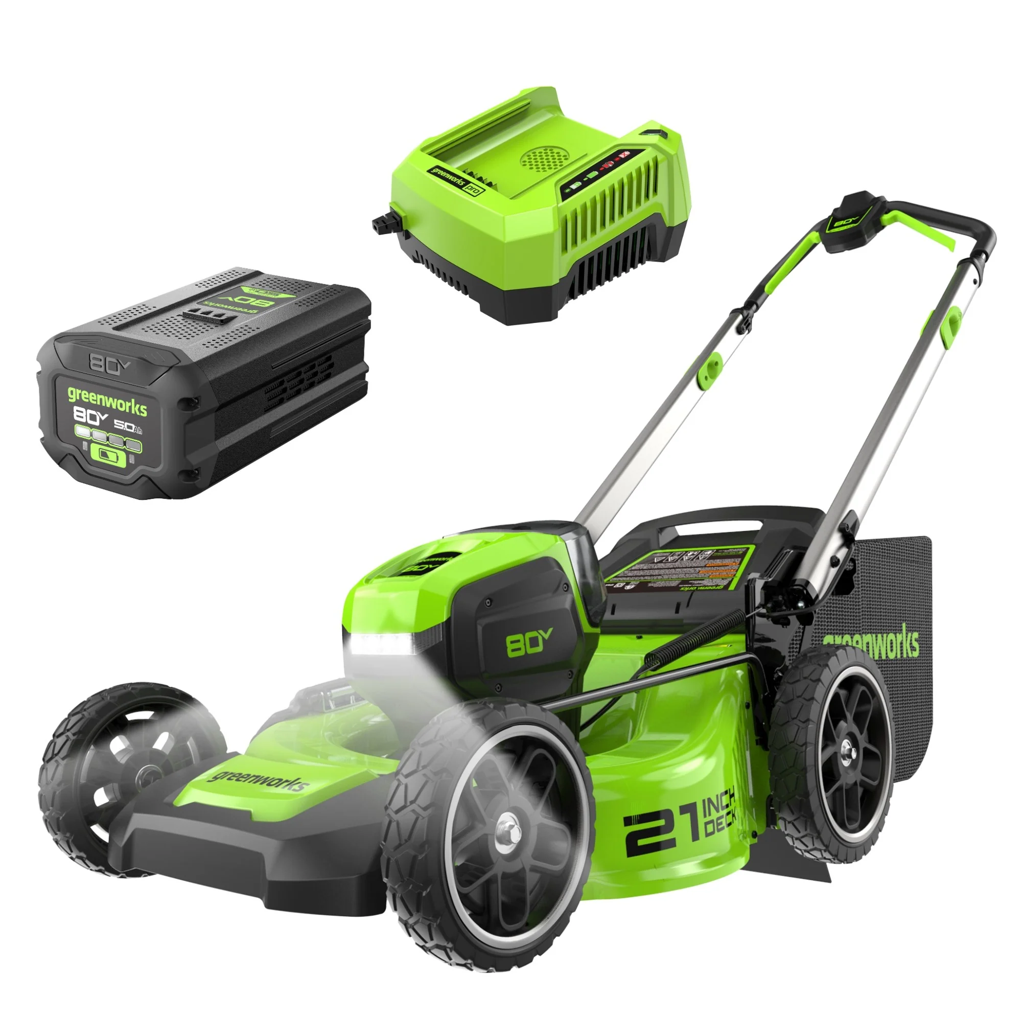 80V 21 Cordless Battery 4-in-1 Push Lawn Mower w/ 5.0Ah Battery & 4A Charger