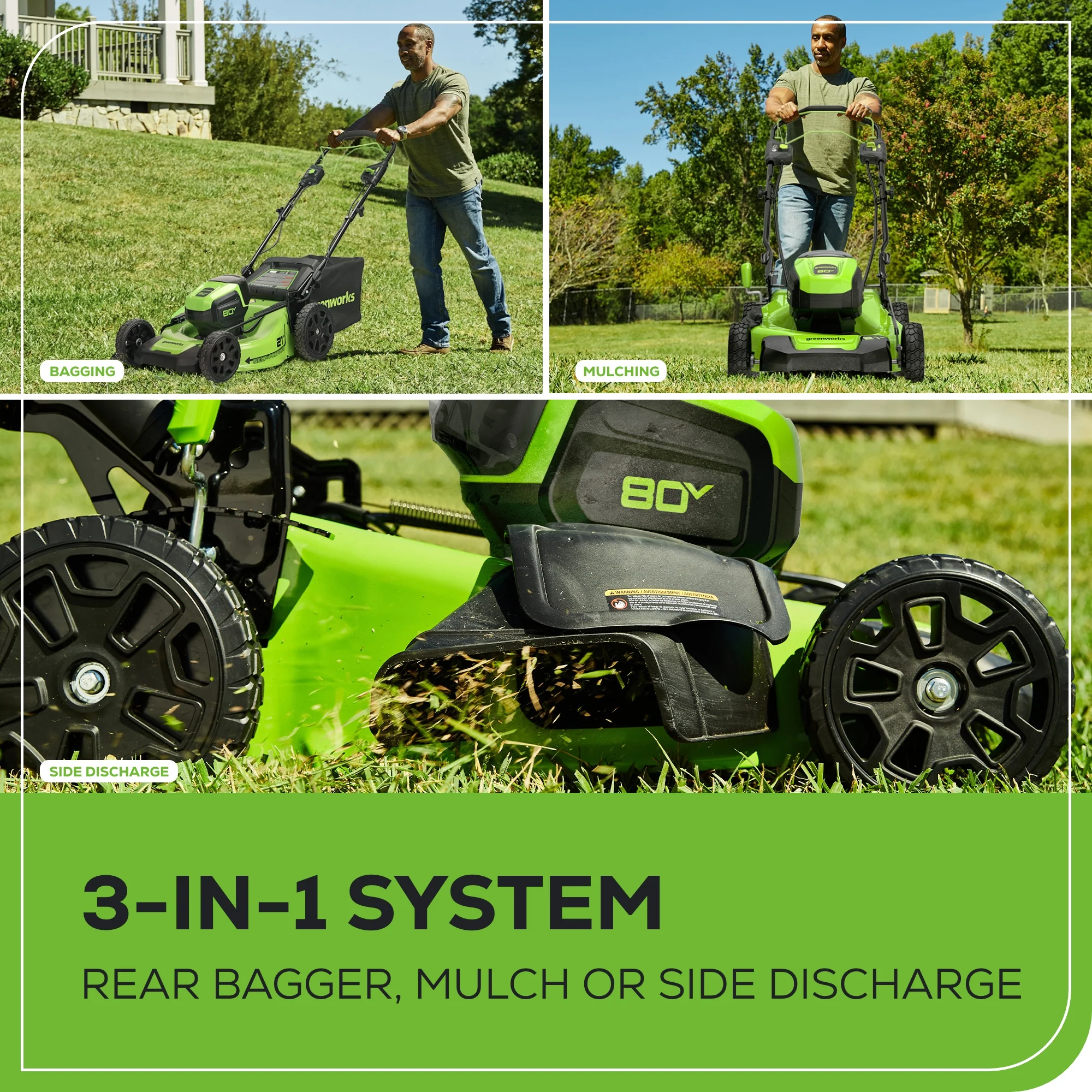 80V 21 Cordless Battery Self-Propelled Mower & Blower w/ 4.0Ah Battery & Rapid Charger