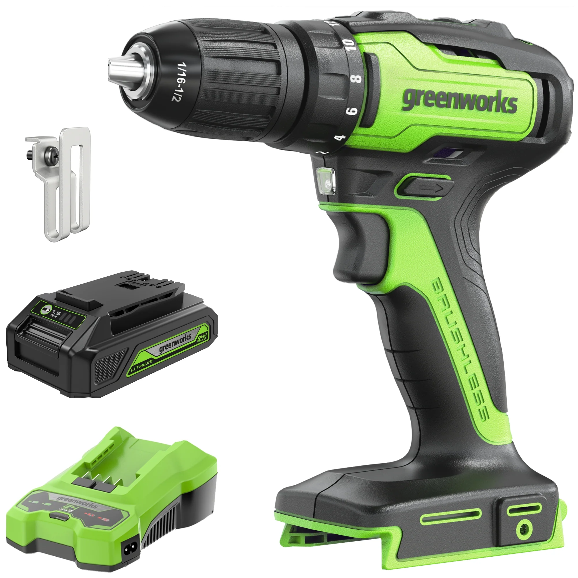 24V Cordless Battery Brushless 1/2 310 in/lbs Drill / Driver w/ (1) 2.0Ah Battery & Charger