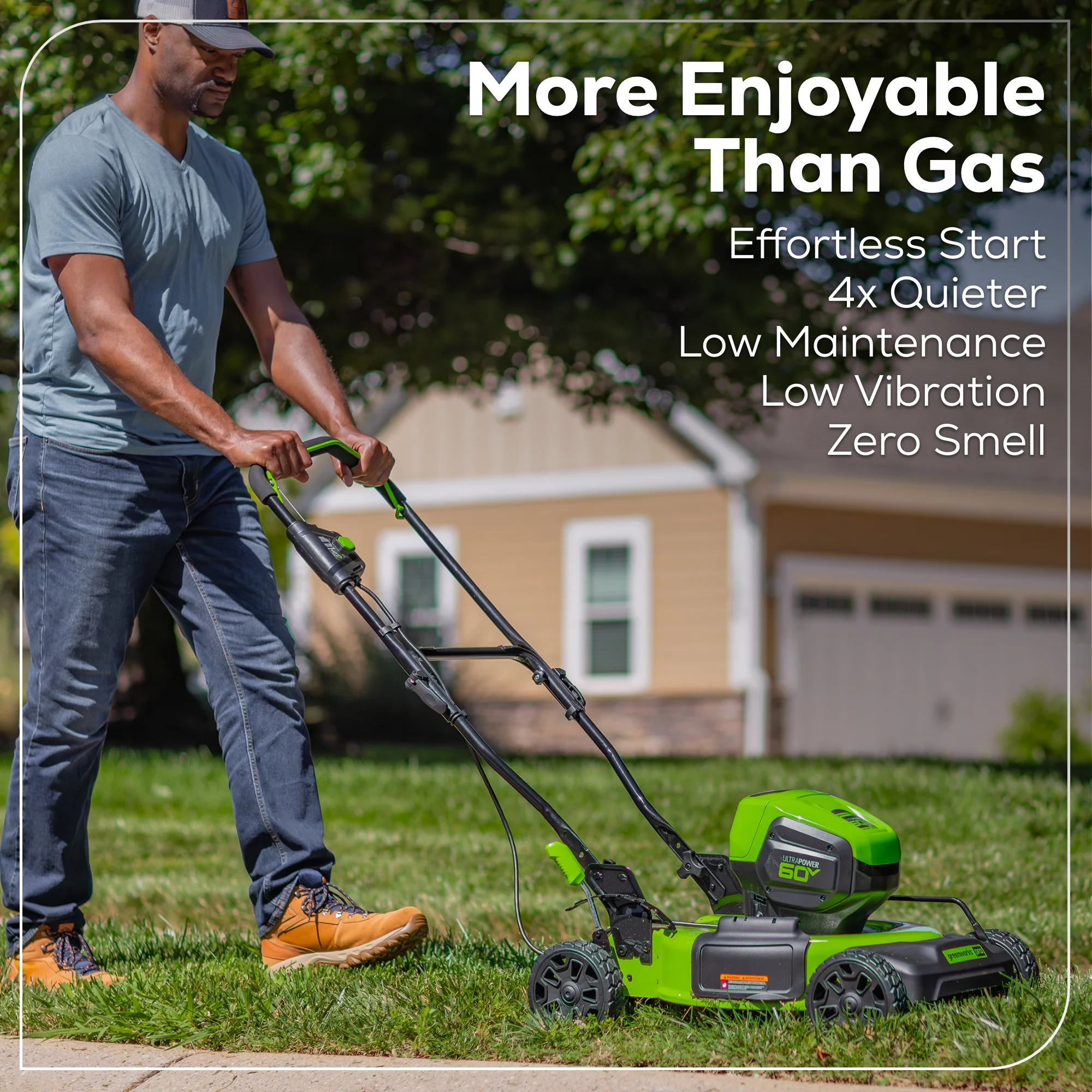 60V 19 Cordless Battery Push Lawn Mower w/ 5.0Ah Battery & Charger