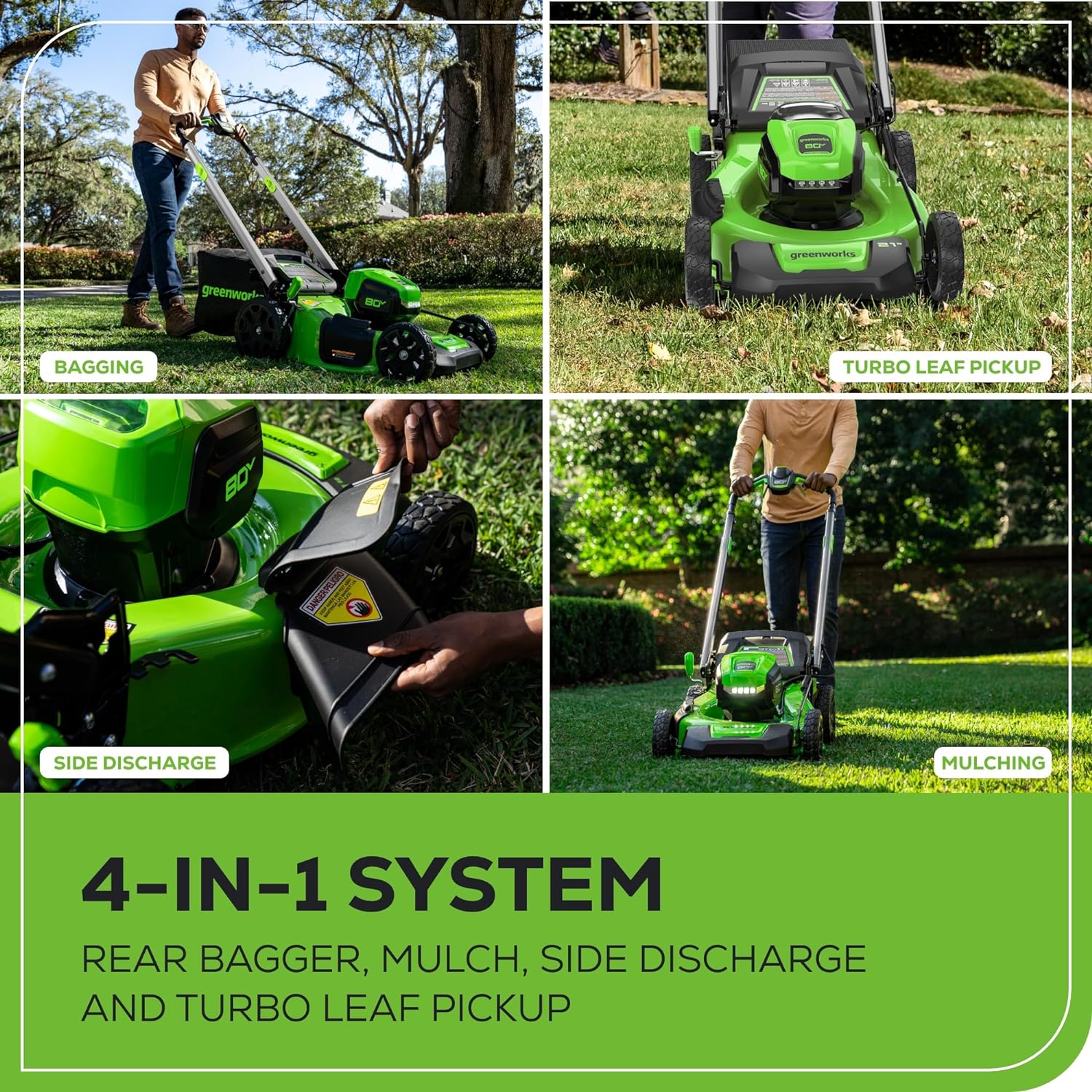 80V 21 Cordless Battery 4-in-1 Self-Propelled Lawn Mower & 700CFM Blower Combo Kit w/ 5.0Ah Battery & 6A Charger