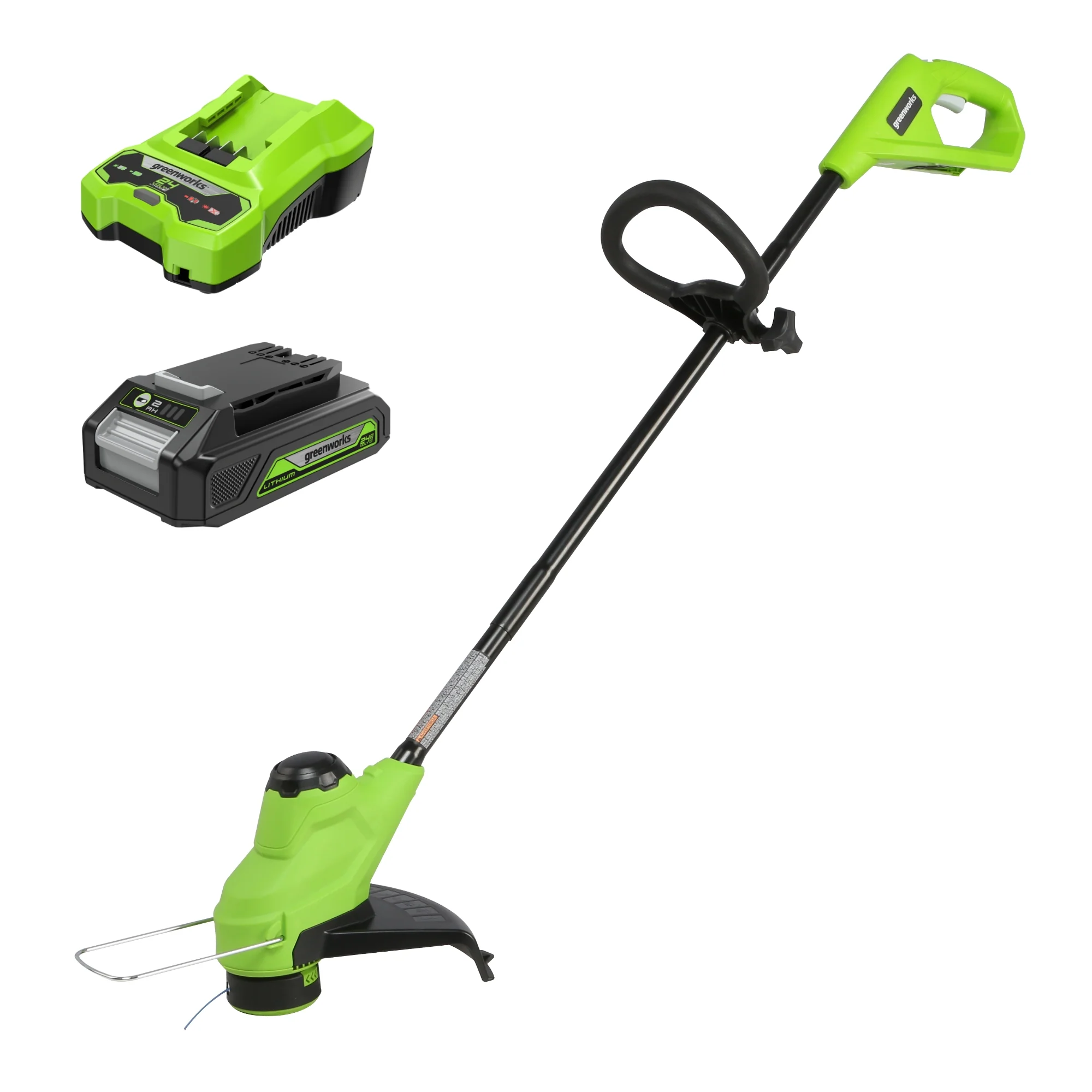 24V 10 Cordless Battery String Trimmer w/ 2.0 Ah USB Battery & Charger