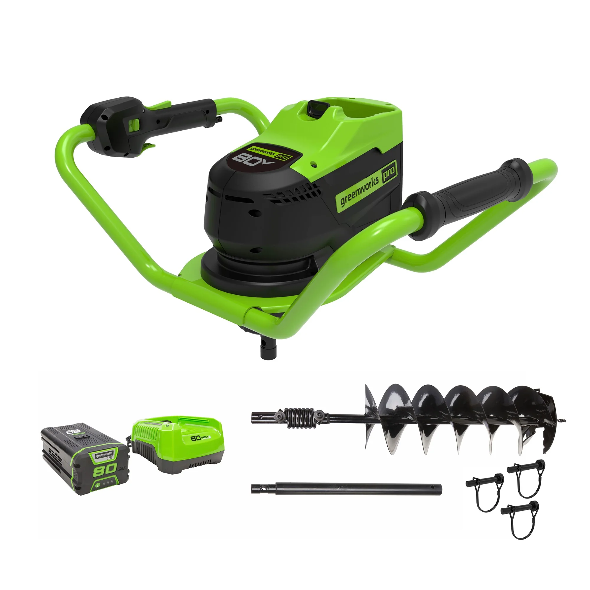 80V Cordless Battery Brushless Earth Auger / Post Hole Digger w/ 4Ah Battery & Charger