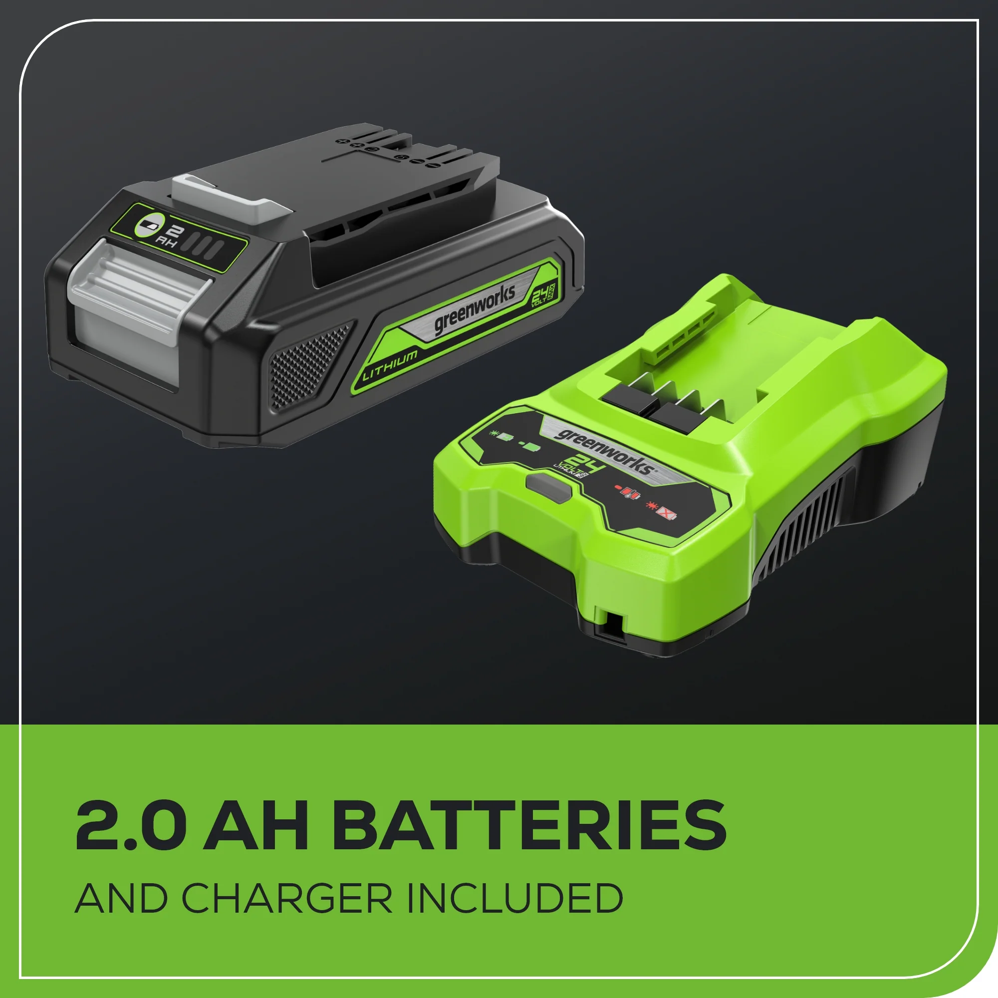 24V 10 Cordless Battery String Trimmer w/ 2.0 Ah USB Battery & Charger