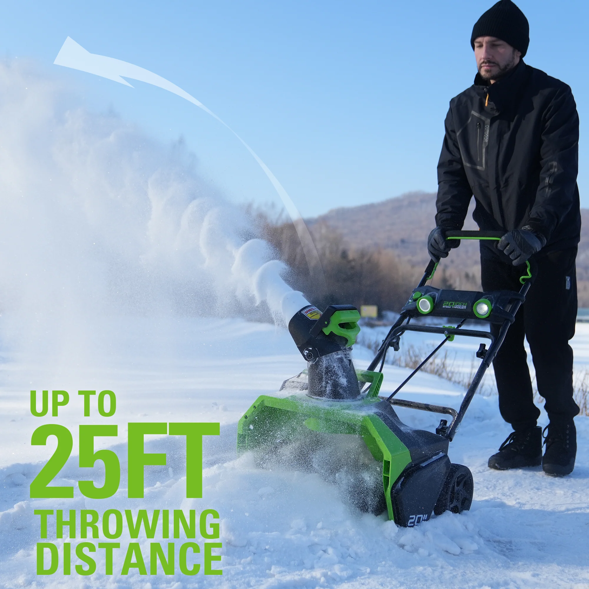 40V 20 Brushless Single-Stage Snow Blower w/ 4.0Ah Battery & Charger