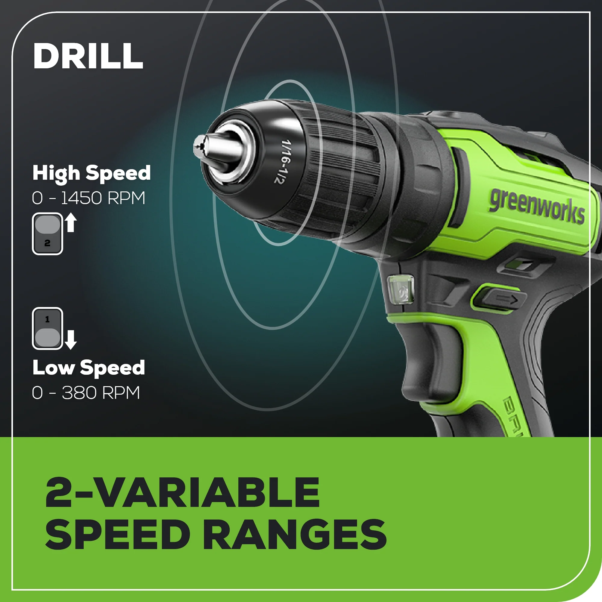 24V Brushless 1/2 310 in/lbs Drill Kit w/ (2) 2Ah Batteries and Charger, 8-piece Bit Set and Tool Bag Included