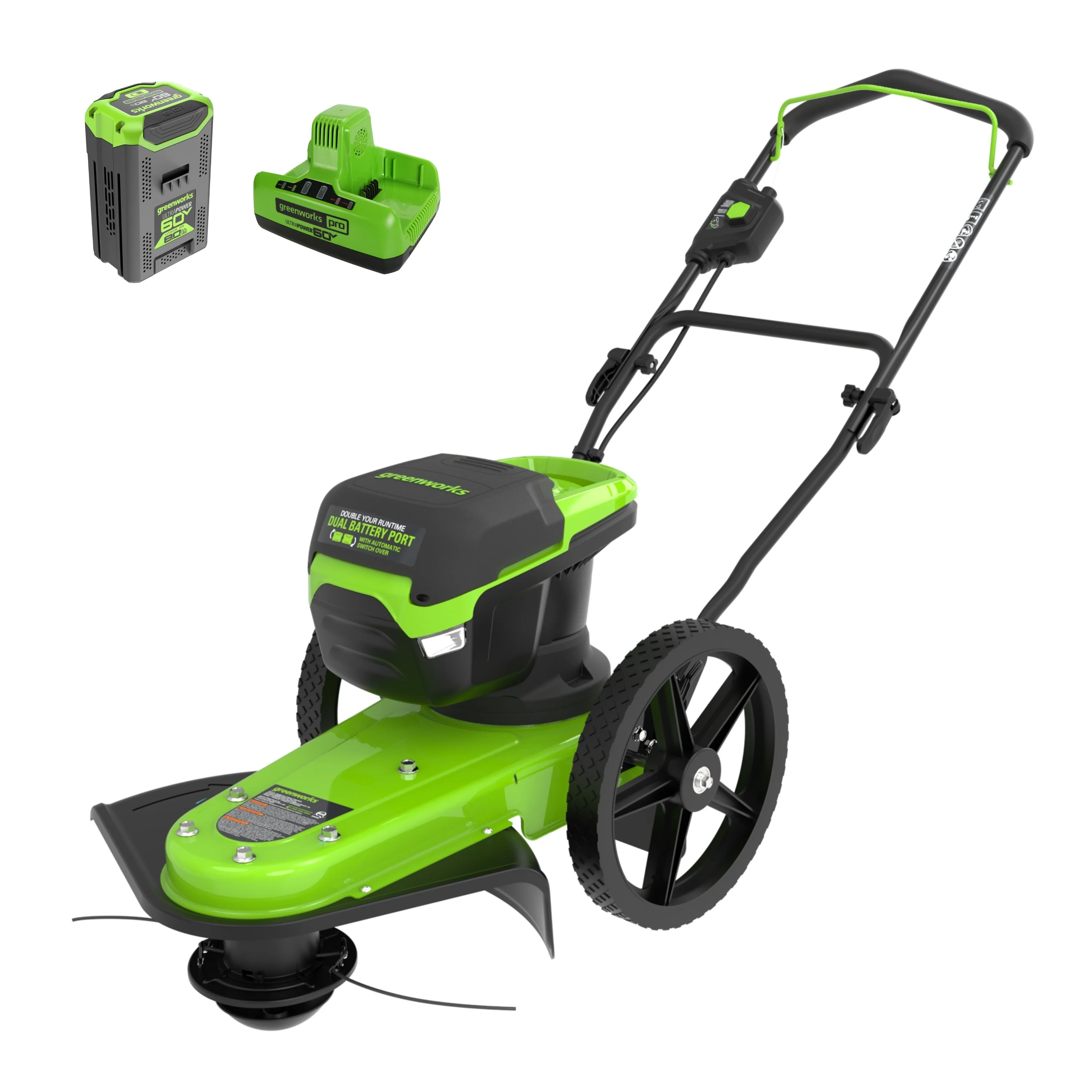 60V 22 Cordless Battery Wheeled String Trimmer w/ 8.0Ah Battery & Charger