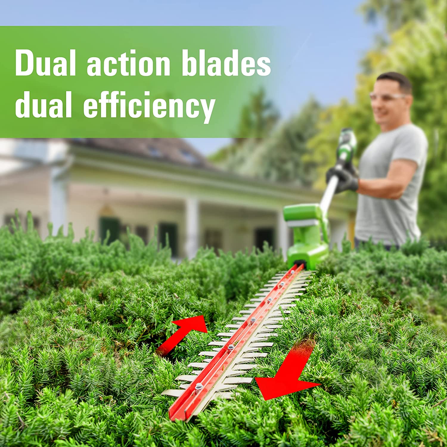 24V 8 Cordless Battery Polesaw & Pole Hedge Trimmer Combo Kit w/ 2Ah USB Battery and Charger
