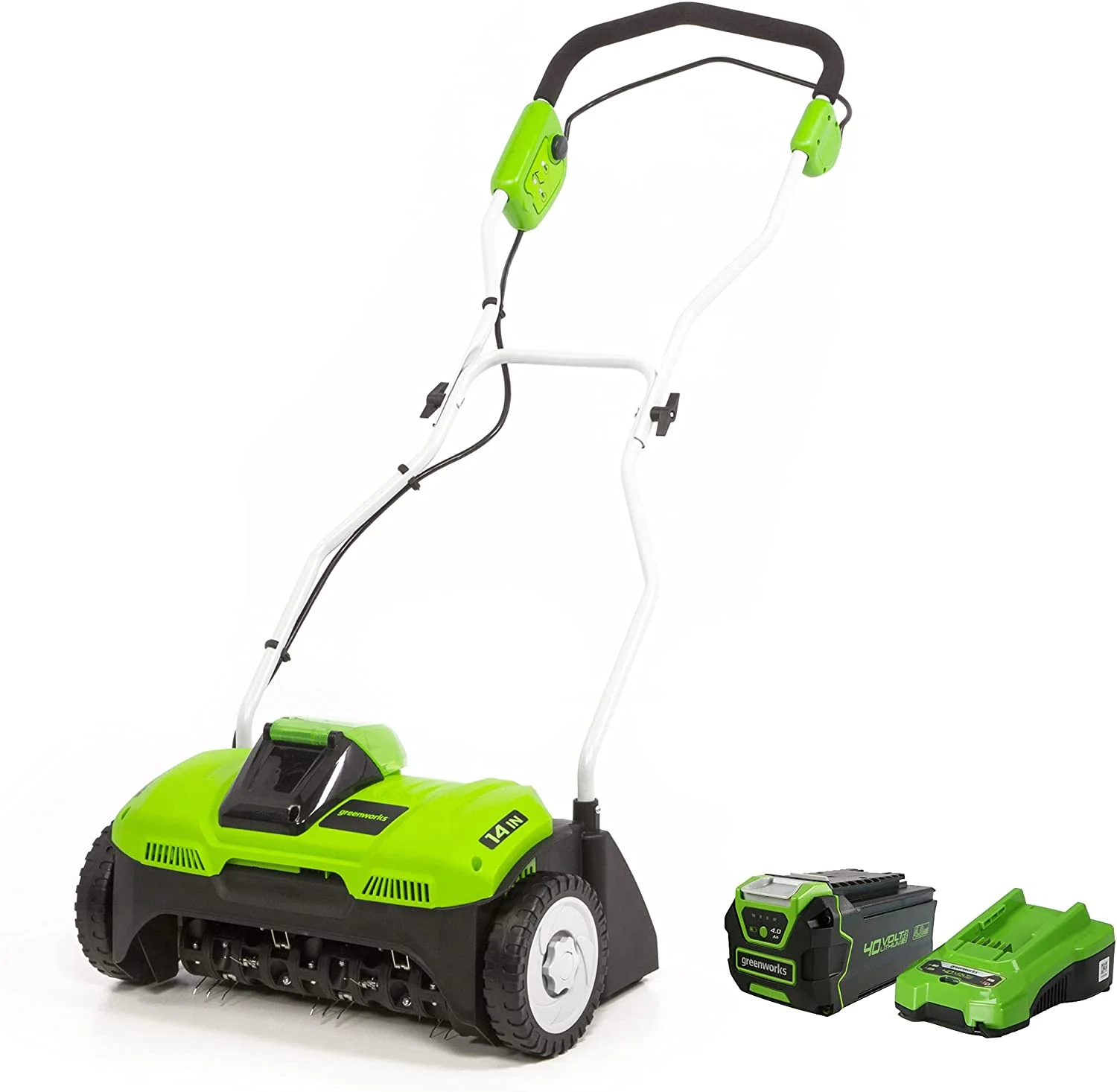 40V 14 Cordless Dethatcher w/ 4.0Ah Battery & Charger