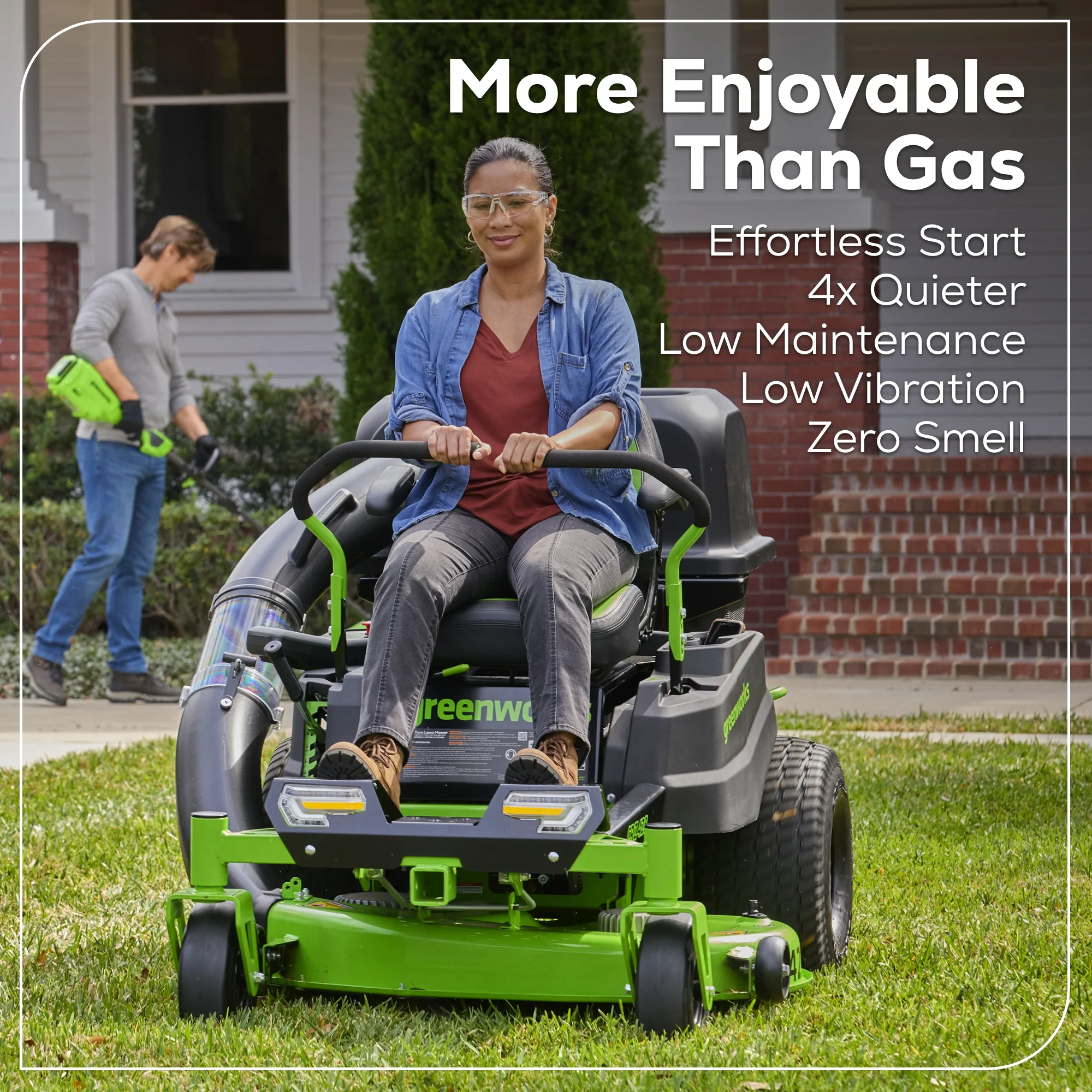 60V 42” Electric CrossoverZ Zero Turn Mower with (4) 8.0Ah Batteries & (2) Dual Port Turbo Chargers
