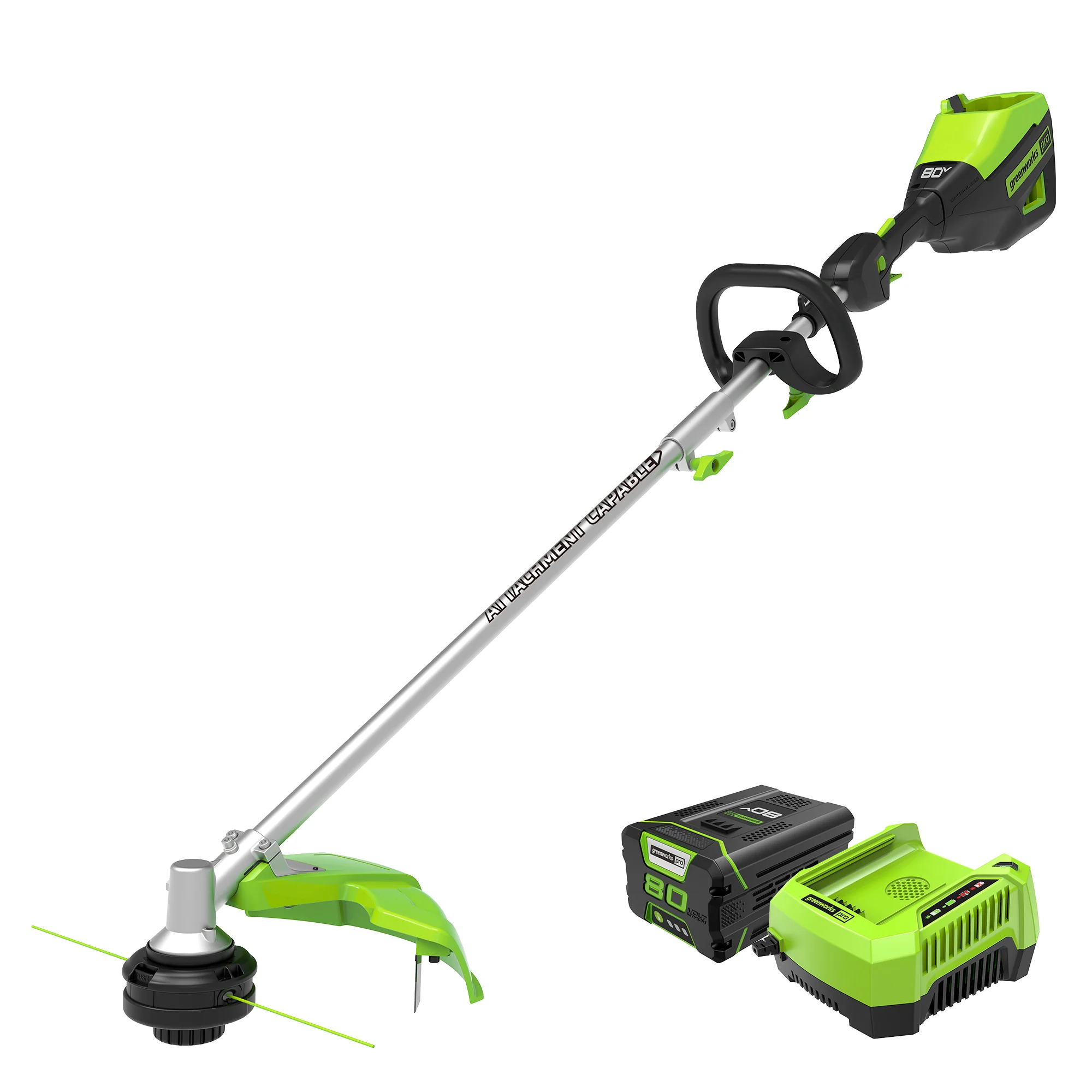 80V 16 Cordless Battery String Trimmer (Attachment Capable) w/ 2.5 Ah Battery & Charger