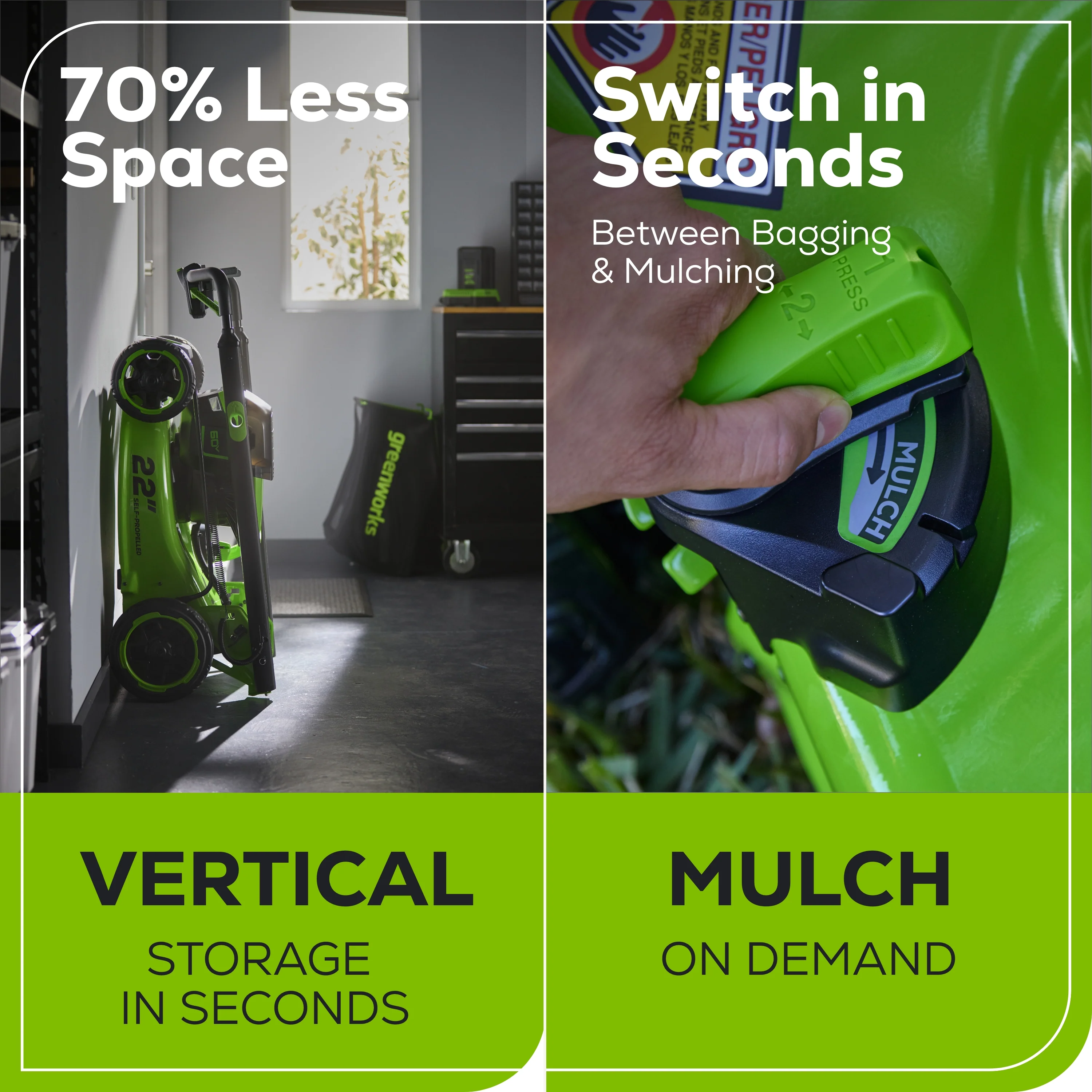 60V 22 Cordless Battery Self-Propelled Lawn Mower w/ 8.0Ah Battery & 6A Charger