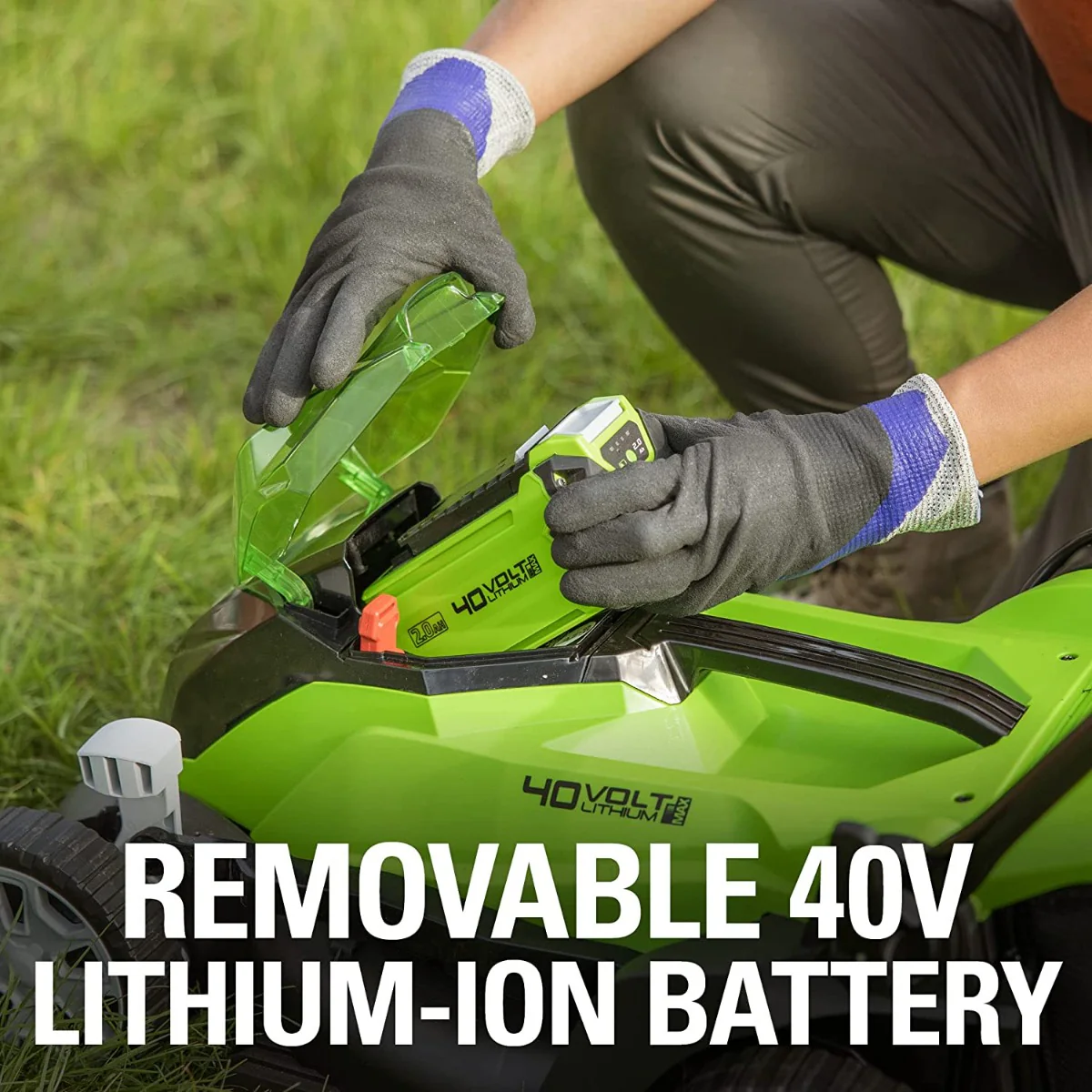 40V 14 Cordless Battery Push Lawn Mower w/ 4.0Ah Battery & Charger