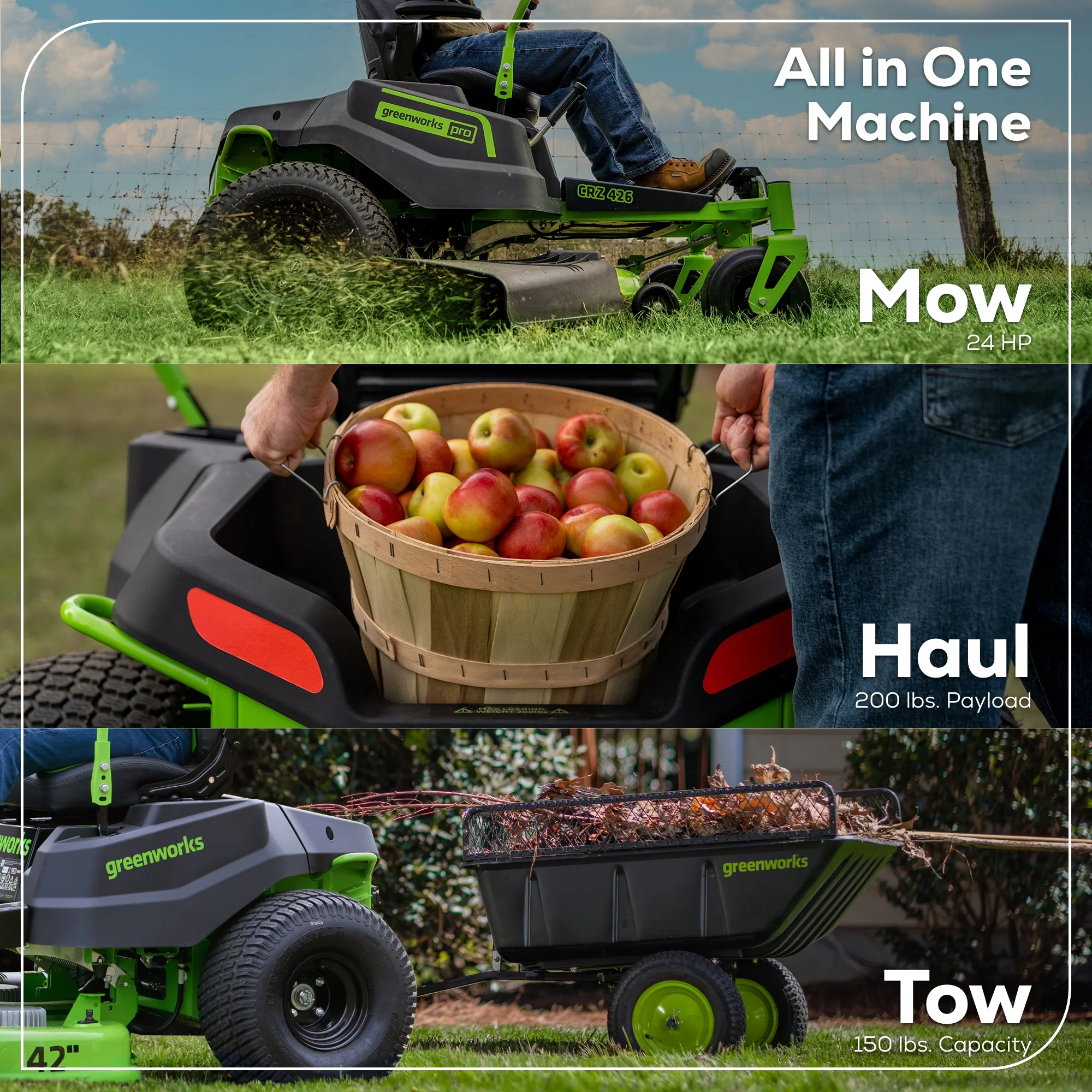 60V 42” Electric CrossoverZ Zero Turn Mower with (4) 8.0Ah Batteries & (2) Dual Port Turbo Chargers