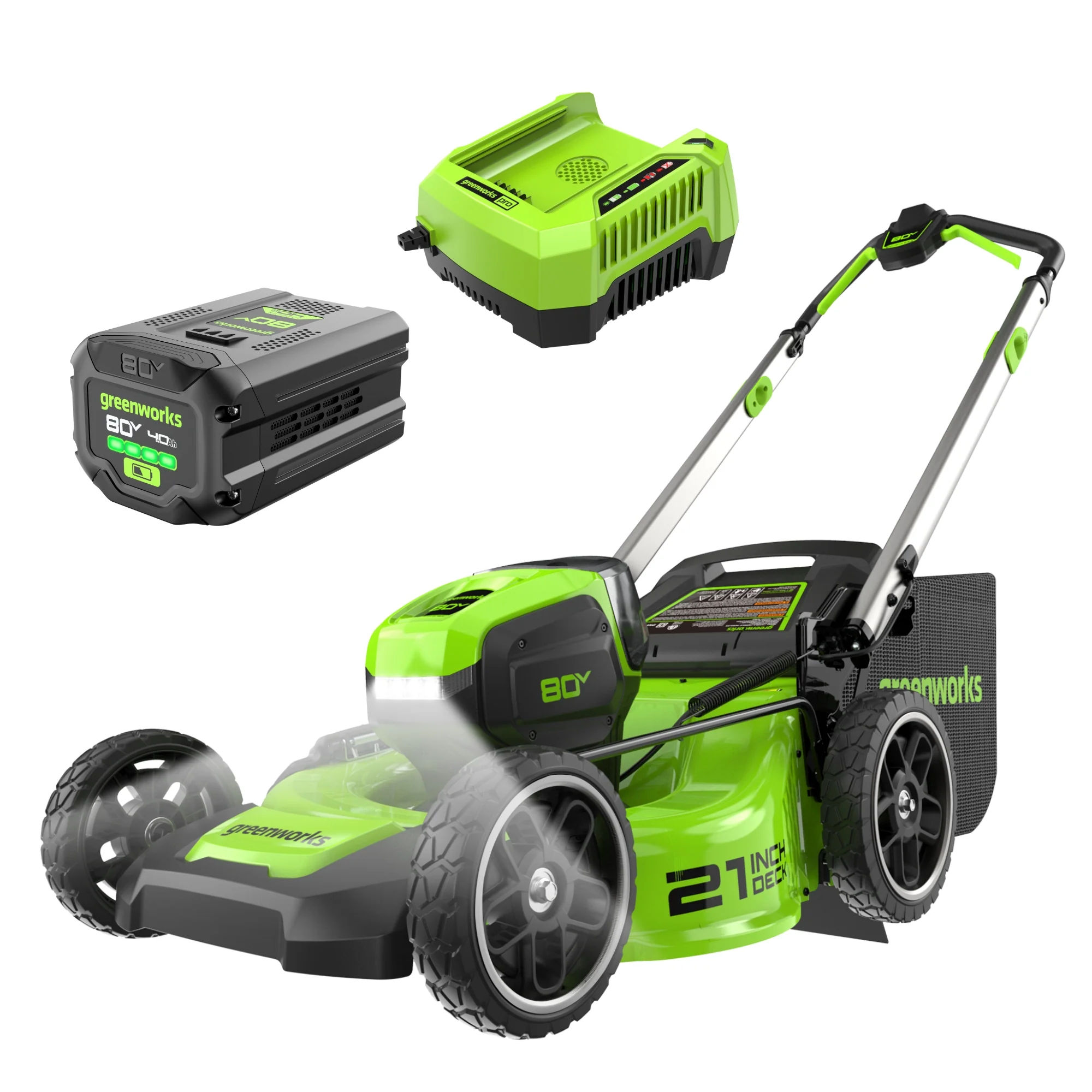 80V 21 Cordless Battery 4-in-1 Push Lawn Mower w/ 4.0Ah Battery & Charger
