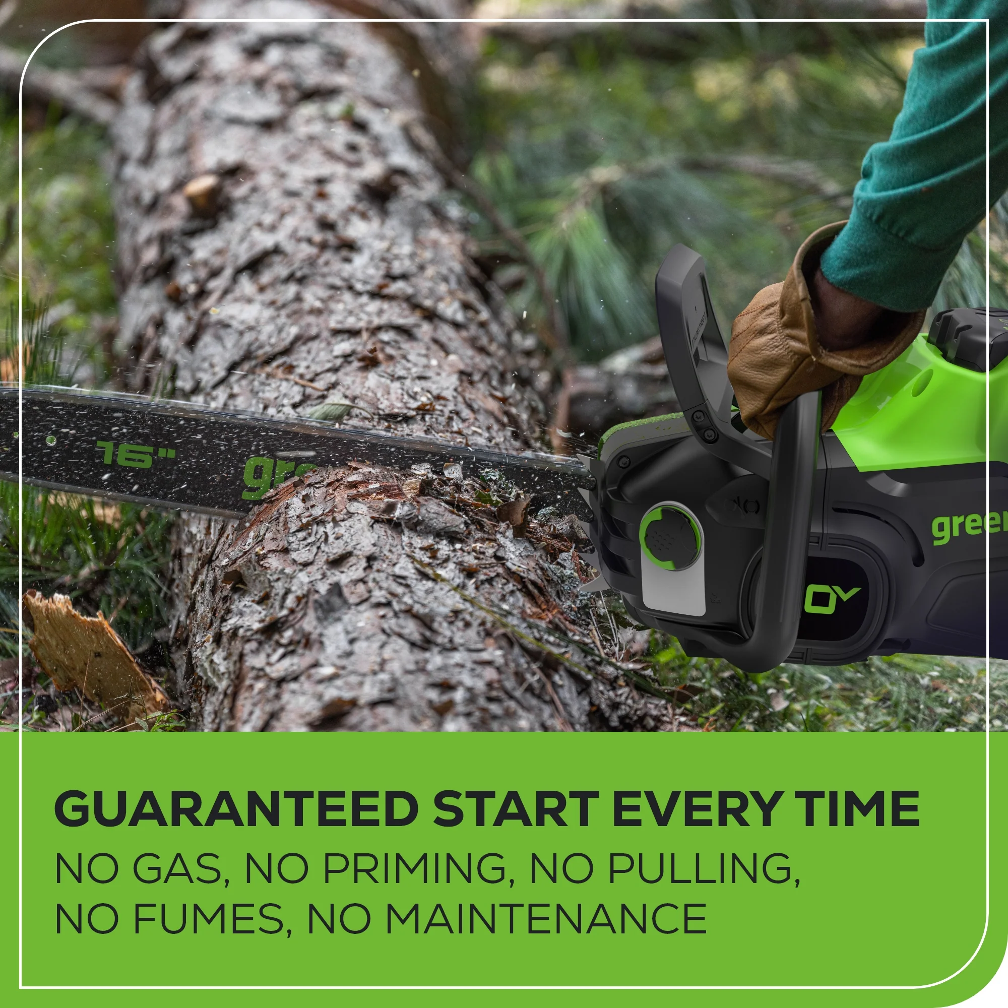 80V 16 2.0kW Cordless Battery Chainsaw w/ (1) 2.5Ah Battery & 2A Charger