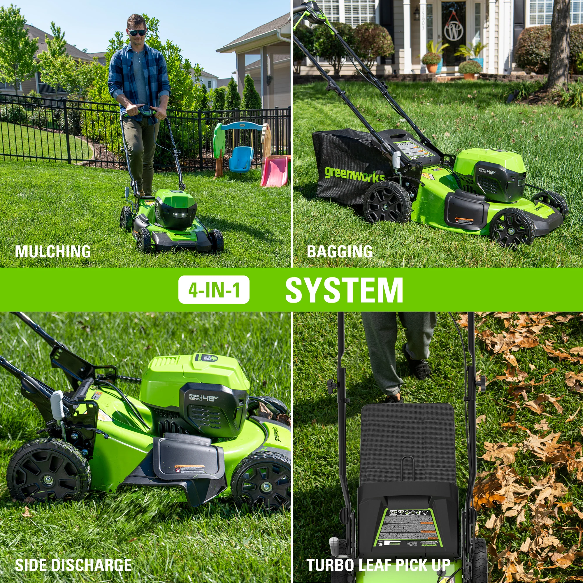 48V (2x24V) 20 Cordless Battery Push Mower w/ Two (2) 4.0Ah USB Batteries & Dual Port Rapid Charger