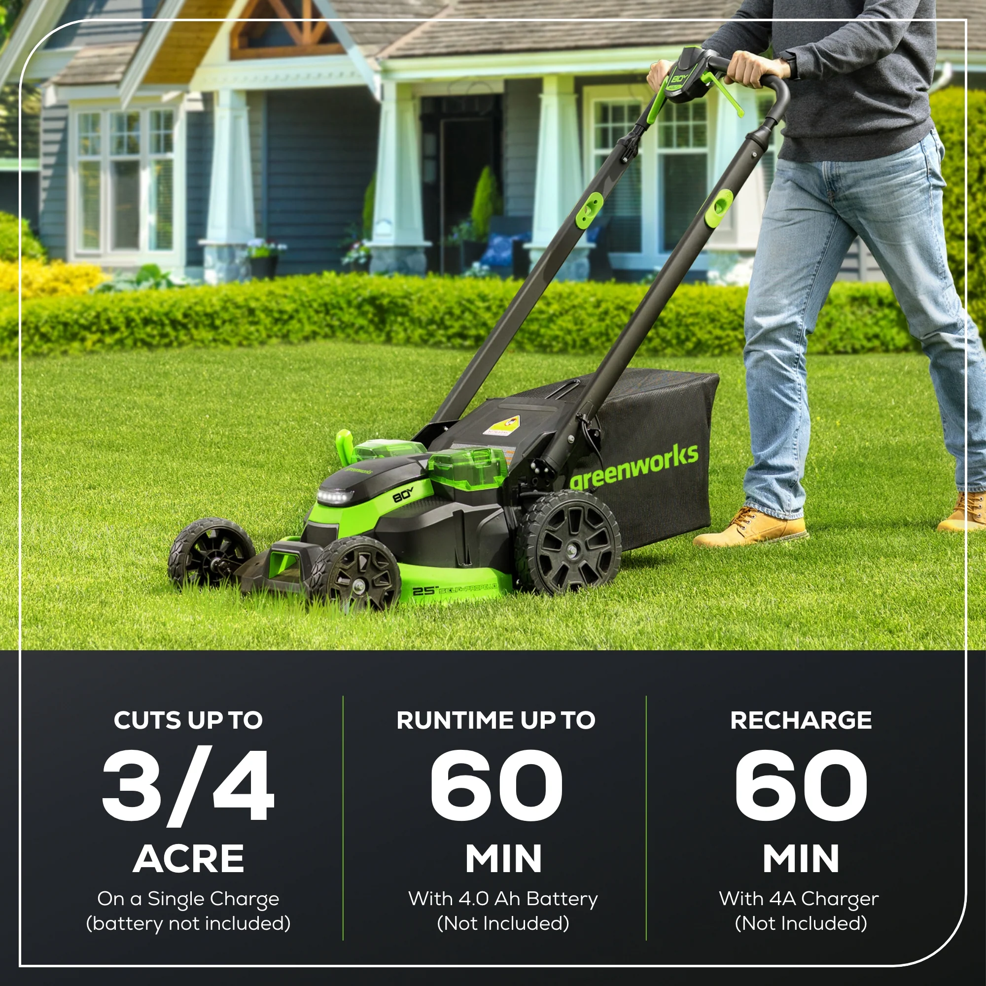 80V 25 Cordless Battery Brushless Dual Blade Self-Propelled Mower (Tool Only)