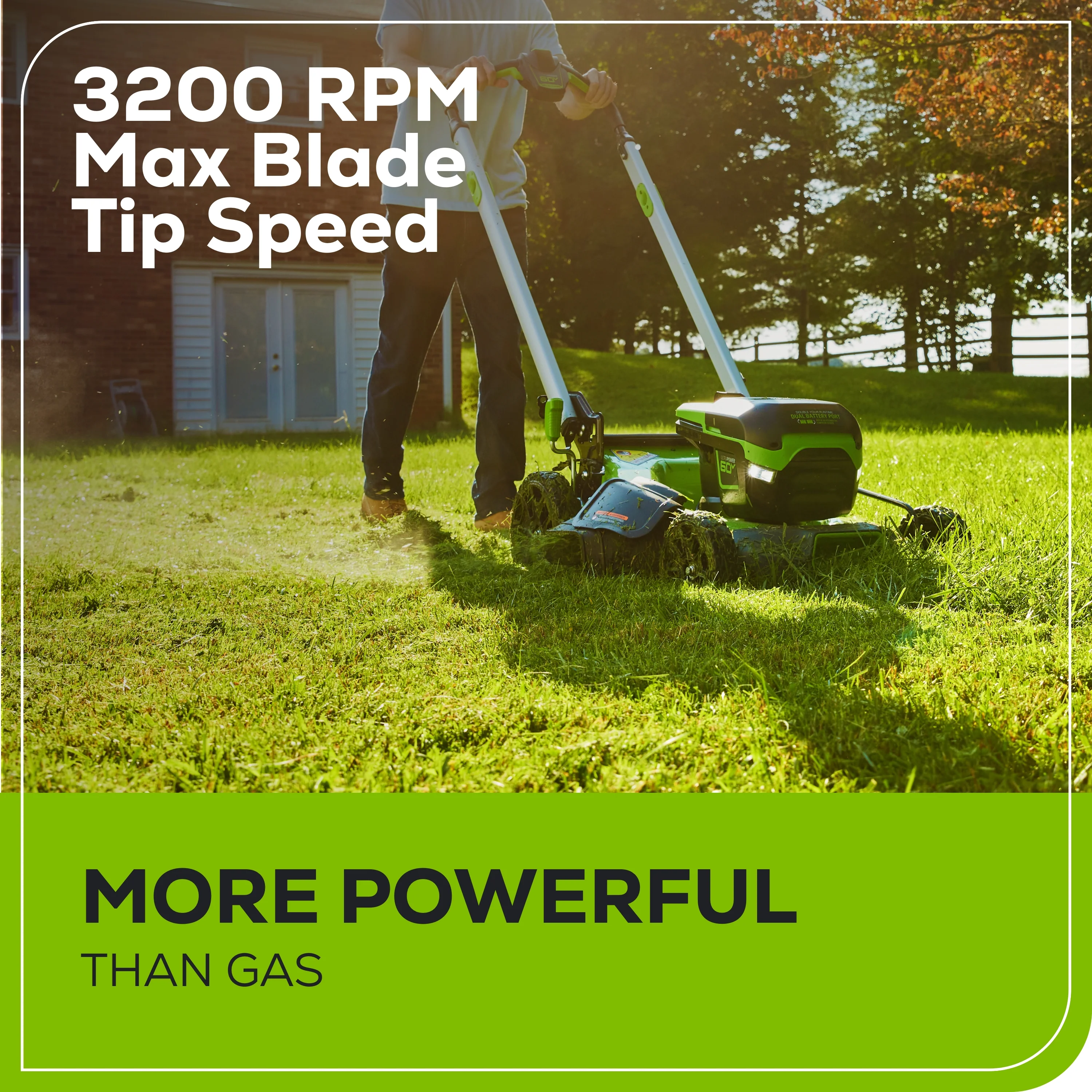 RENEWED 60V 21 Cordless Battery Push Lawn Mower w/ 5.0Ah Battery & Charger