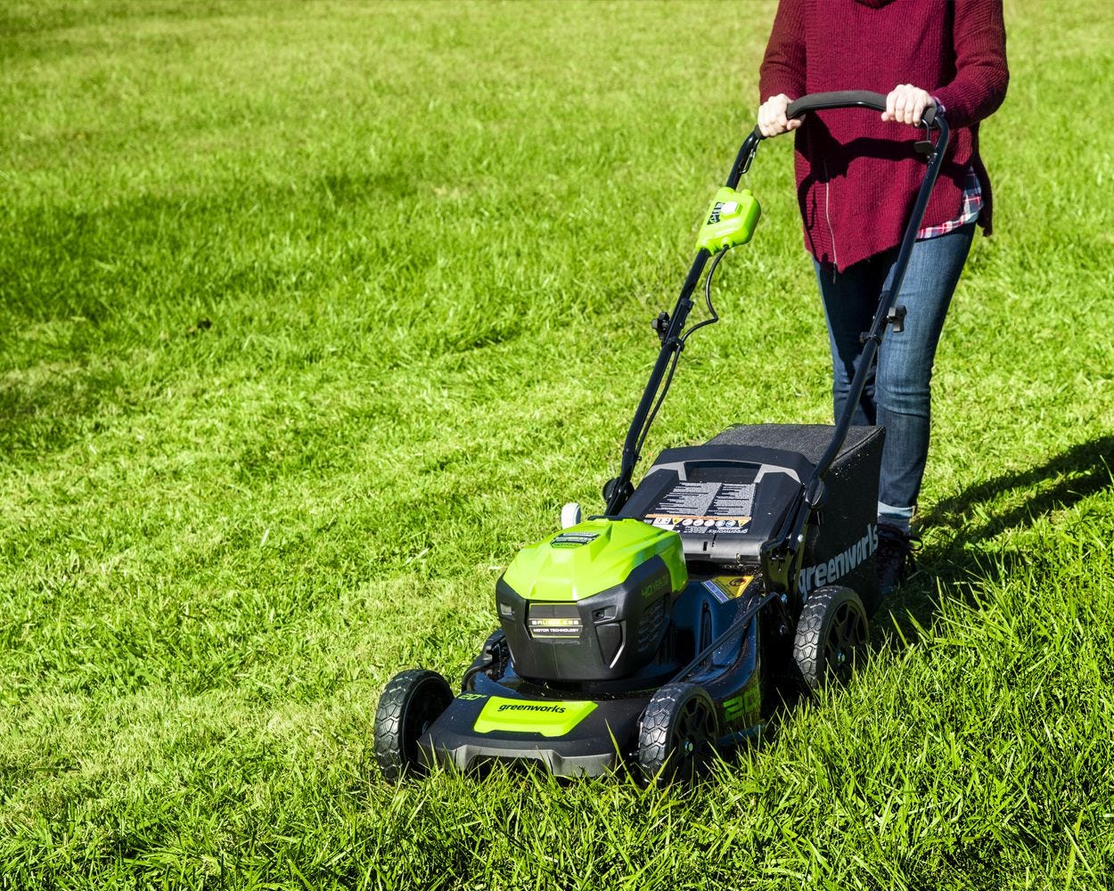 40V 20 Cordless Battery Push Lawn Mower 3PC Combo Kit w/ (1) 5.0Ah Battery, (1) 2.0Ah Battery & (2) Chargers