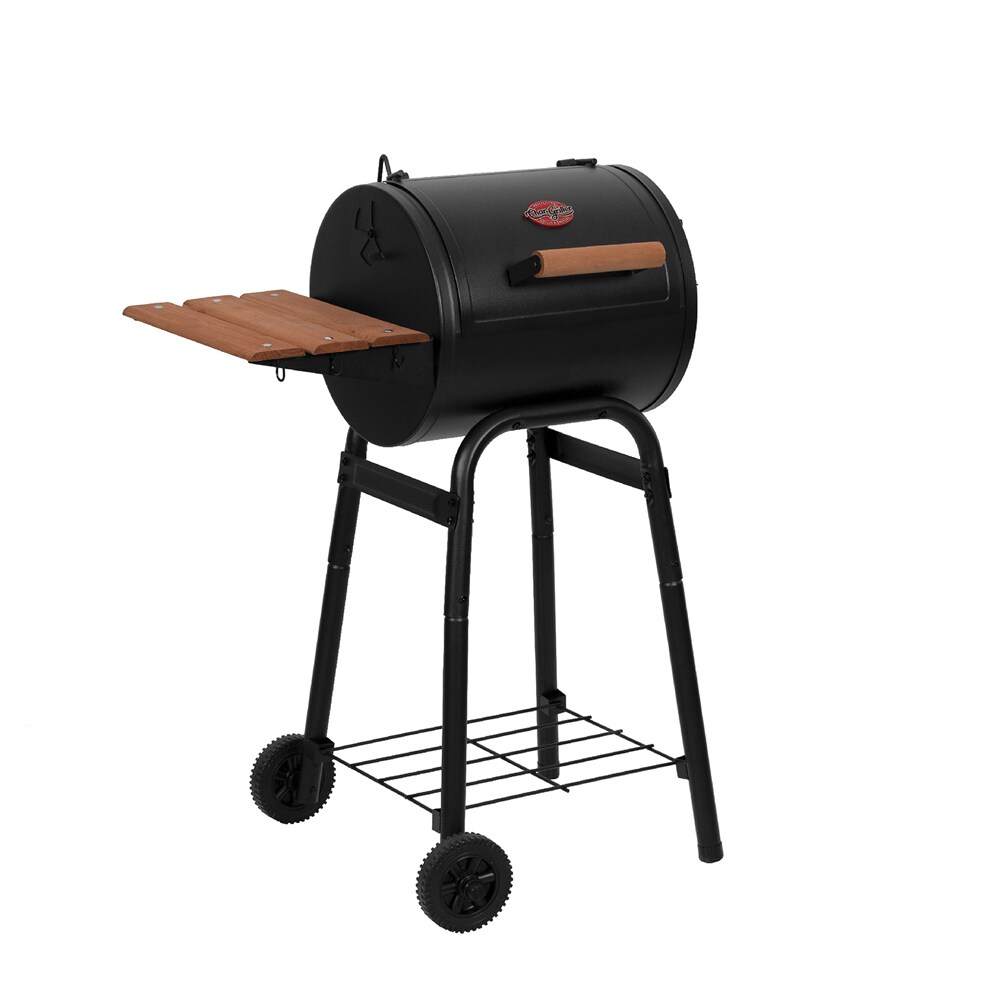 Char-Griller 18.5-in W Black Barrel Charcoal Grill