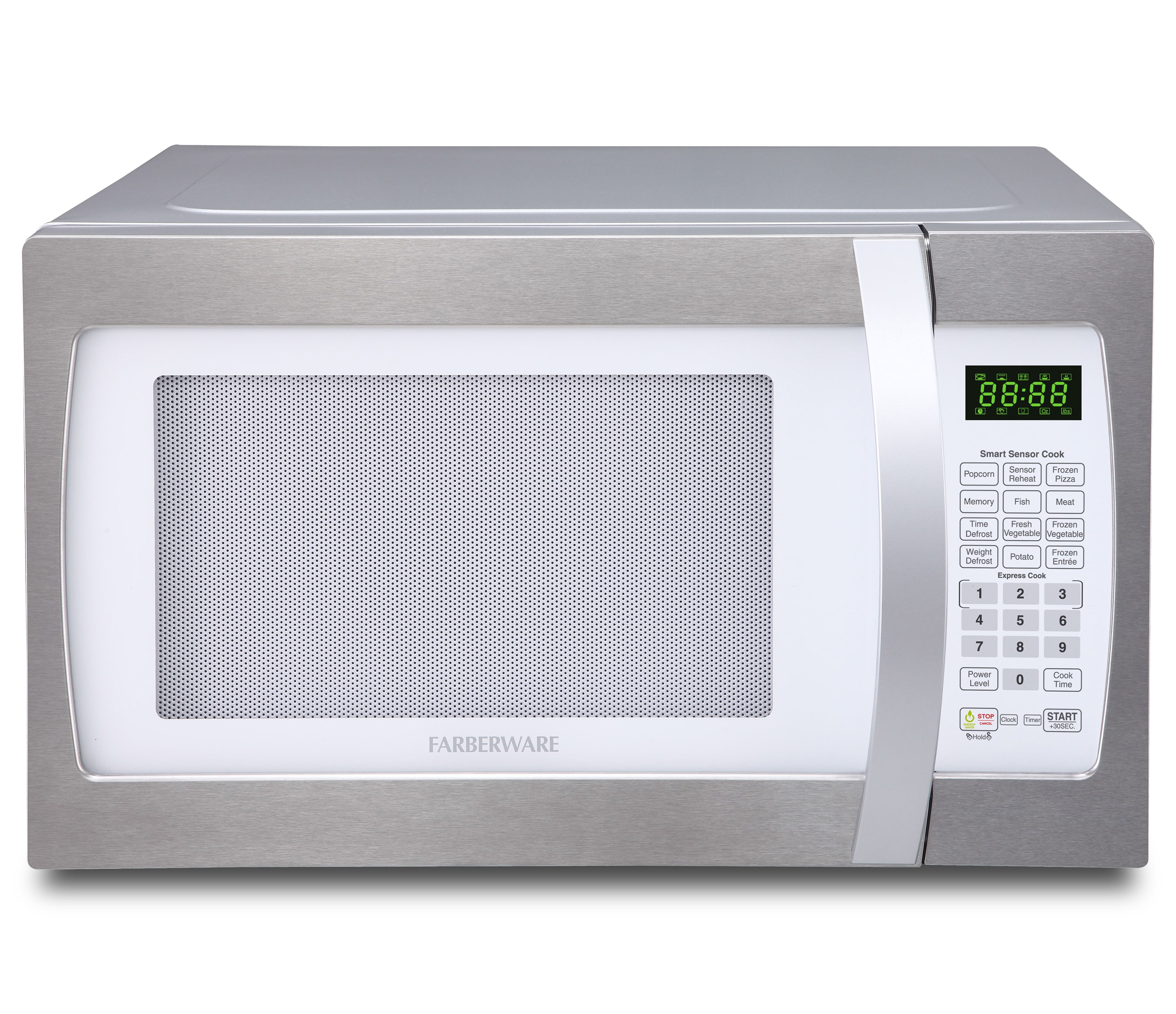 Farberware 1 3 cu ft 1100 Countertop Microwave White Platinum