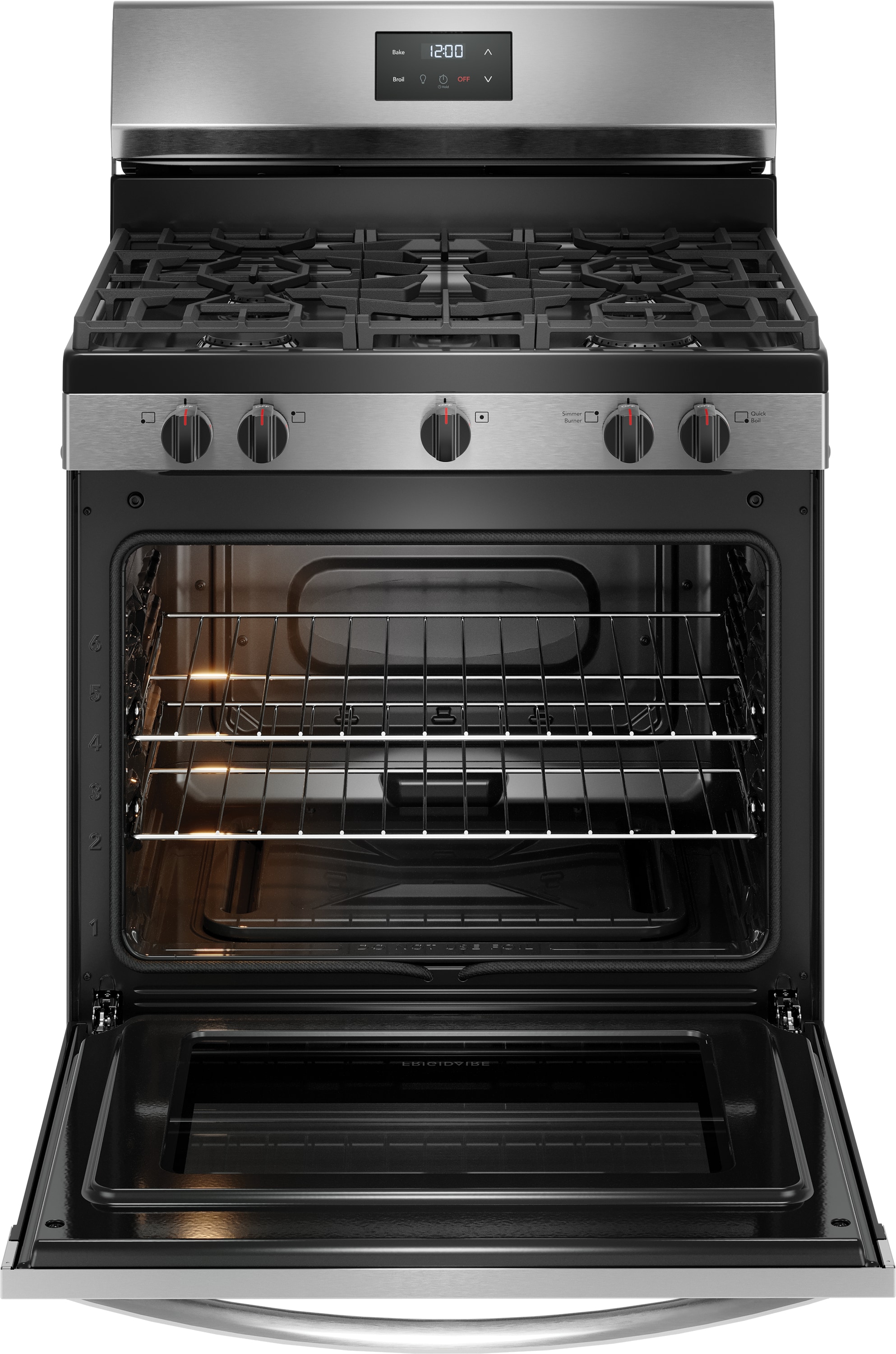 Frigidaire 30-in 5 burners 5.1-cu ft Freestanding Natural Gas Range ( Stainless Steel )
