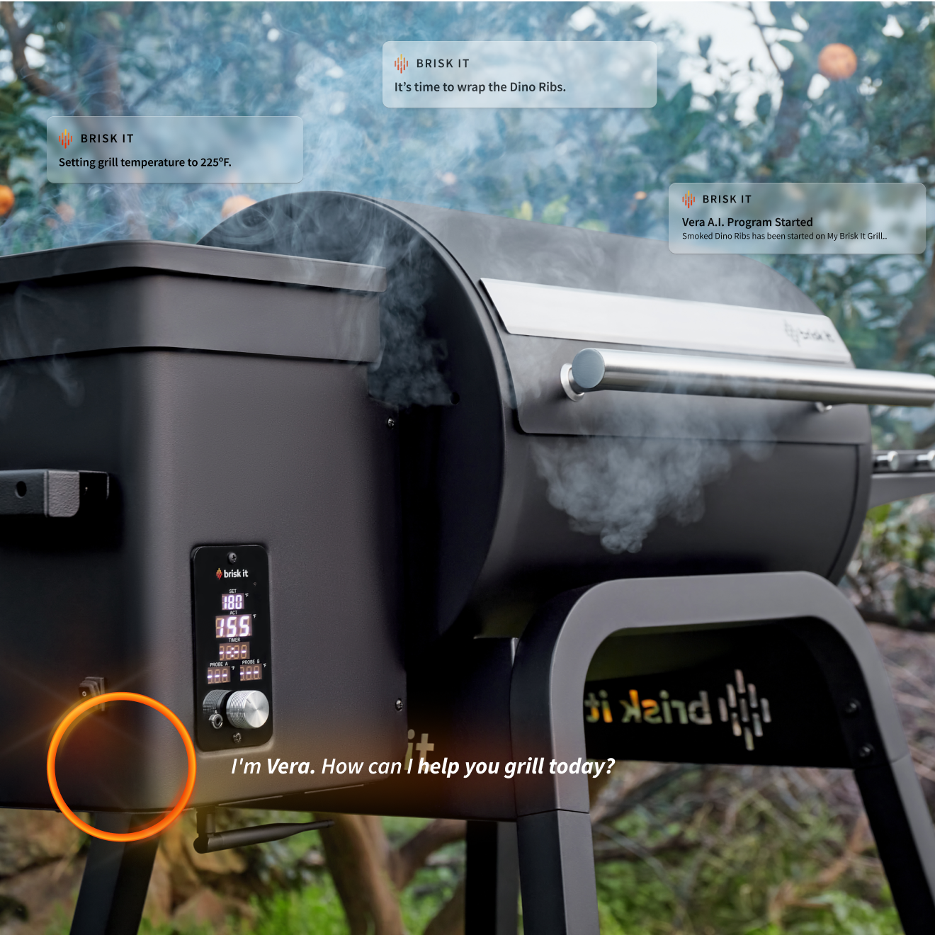Brisk It Zelos 450-Sq. in Black Pellet Grill with Smart Compatibility