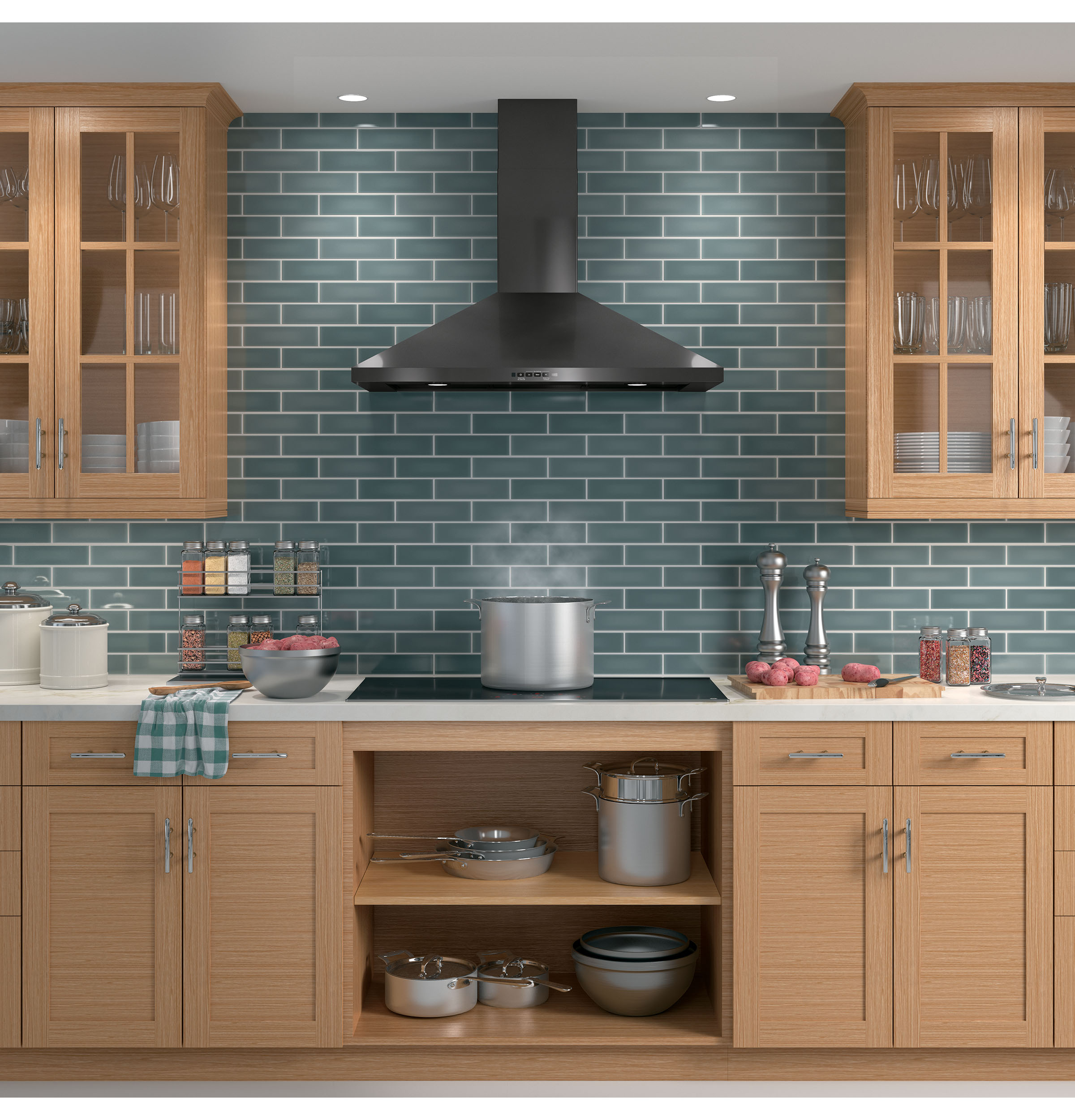 GE Wall-Mounted range hood Flue cover 2 -Pack Black Stainless