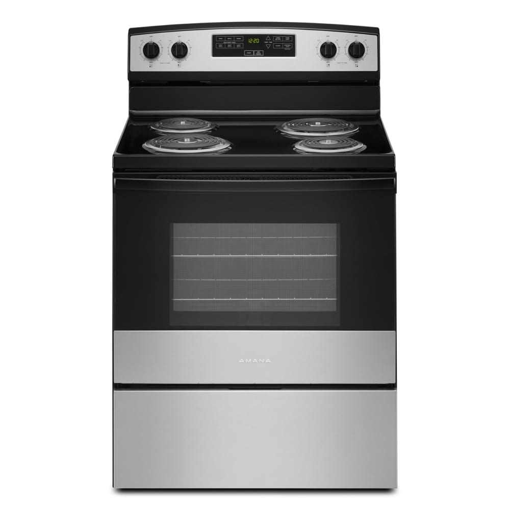 Amana 30-in 4 burners 4.8-cu ft Freestanding Electric Range ( Stainless Steel )