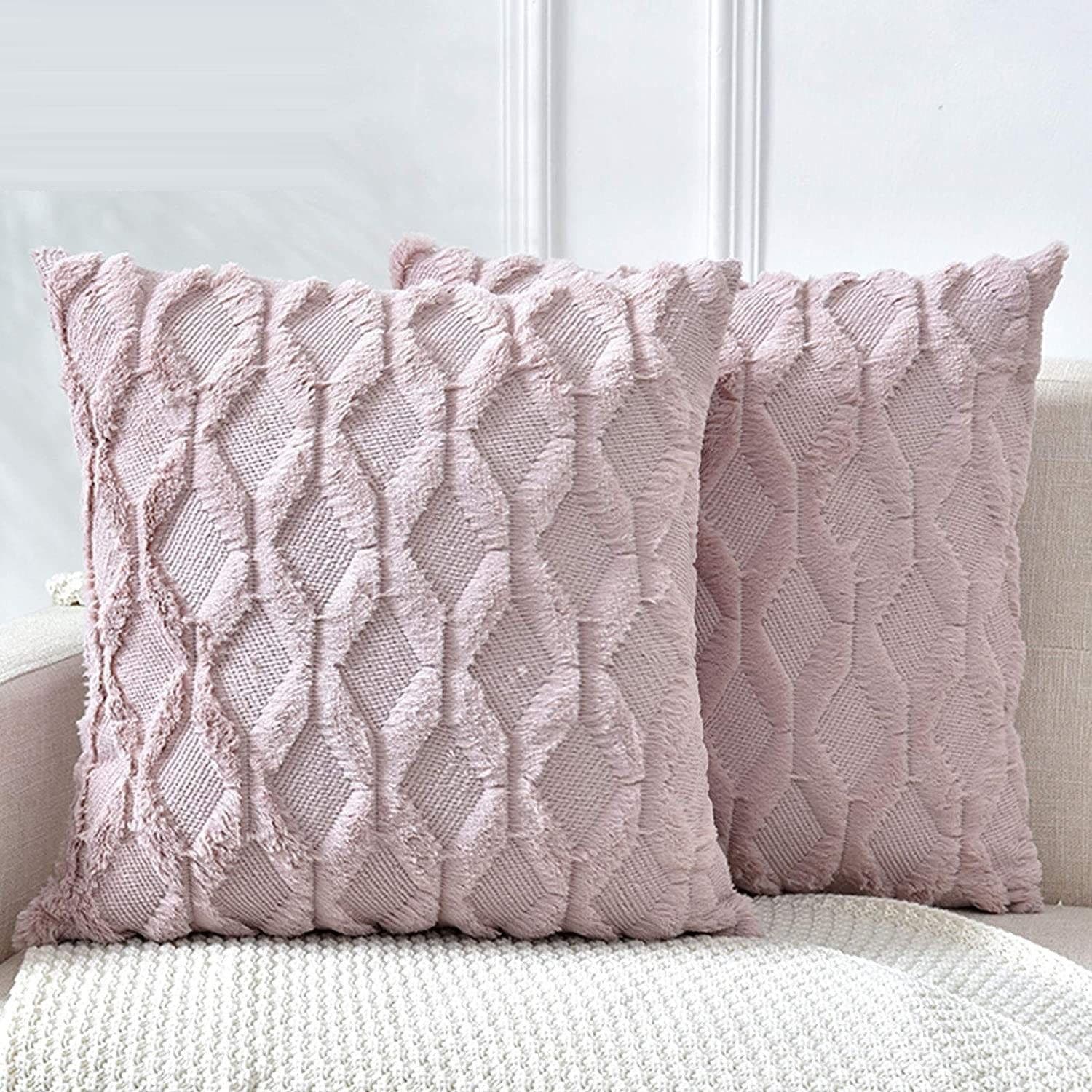 Carla Home Vikus 2Pk 45 x 45cm Decorative Boho Throw Pillow Cover - Pink