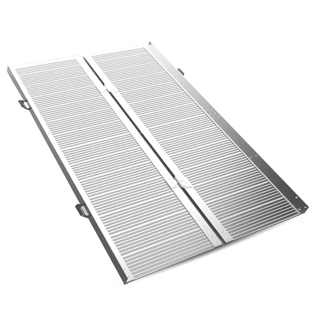 EQUIPMED 152cm Portable Folding Aluminium Access Ramp, 272kg Rated, for Wheelchair, Mobility Scooter, Rollator - Silver