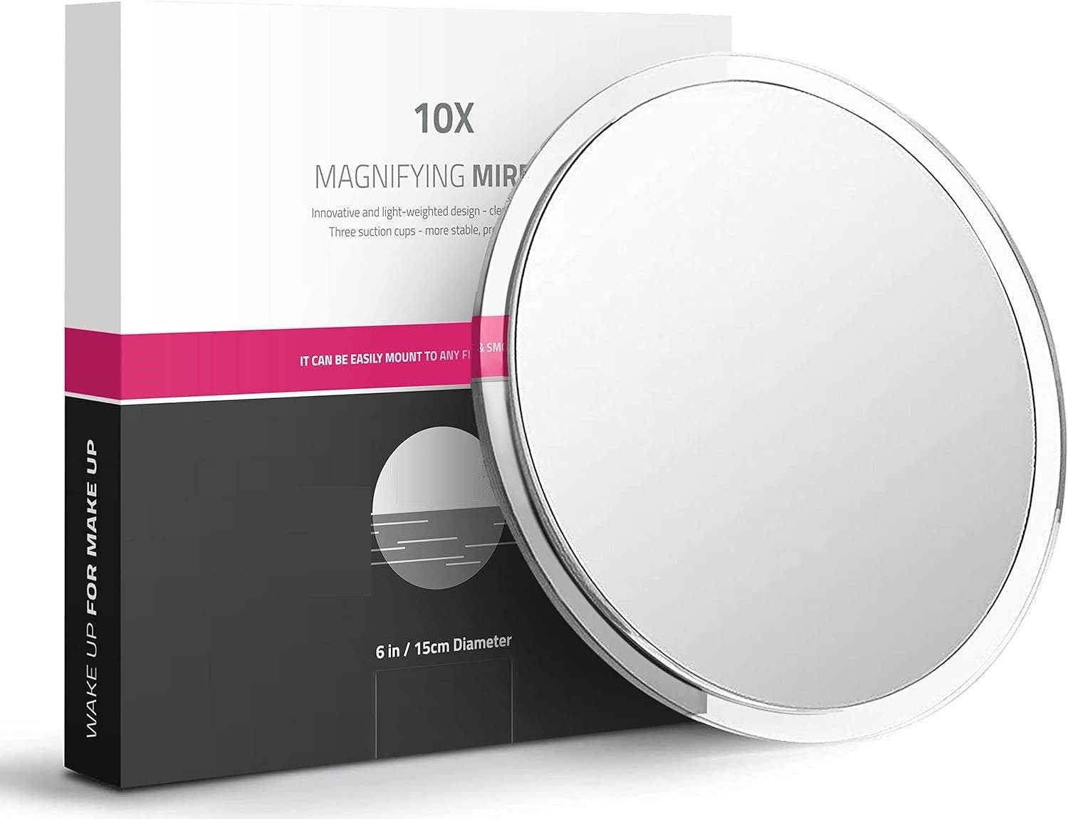 Carla Home Genux Suction Cup Equipped 10x Portable Magnifying Makeup Mirror