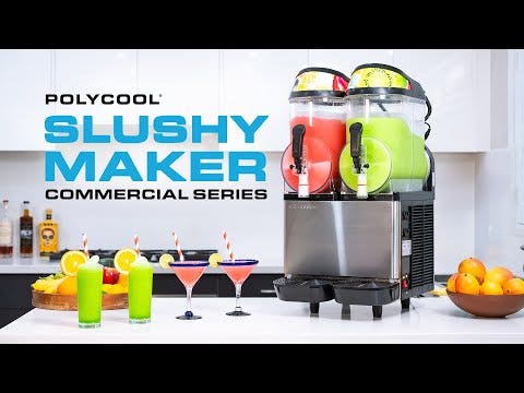 POLYCOOL 36L Triple Tank Commercial Slush Machine, Quality Secop Compressor, Frozen Slushy Maker