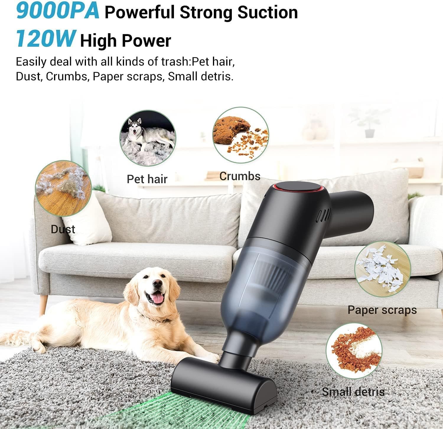 Carla Home Vikus 9000PA Suction HEPA Filter 120W Cordless Vacuum Cleaner