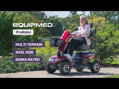 Equipmed ProRider Ultra Large-sized, High Power, Strong Climber, Varied Terrain, 200kg Capacity Mobility Scooter - Red